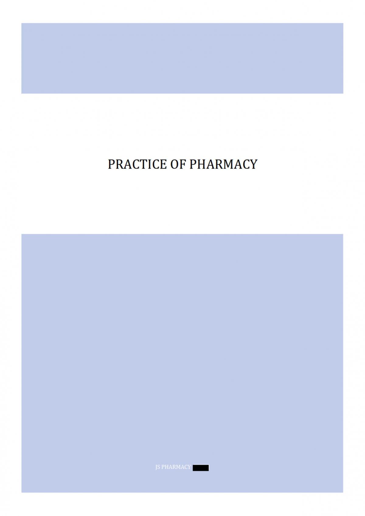 JS Practice of Pharmacy Notes - Page 1