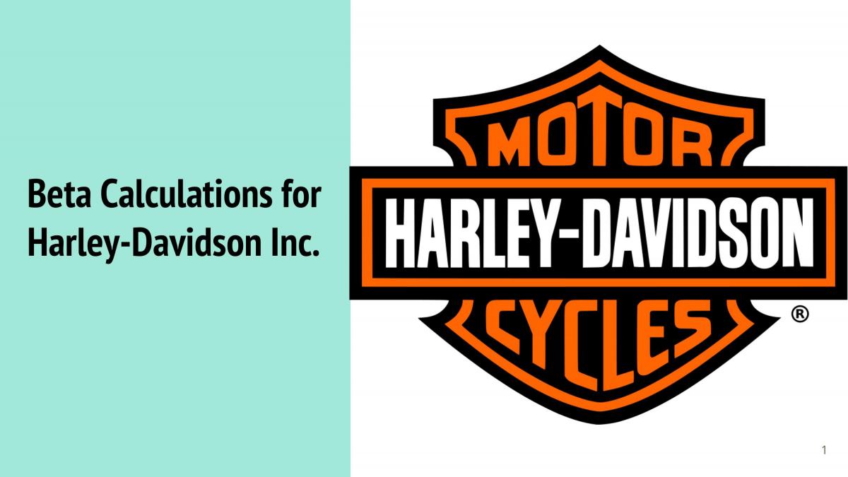 AB1201 Financial Management Project - Beta Calculations for Harley-Davidson Inc - Page 1