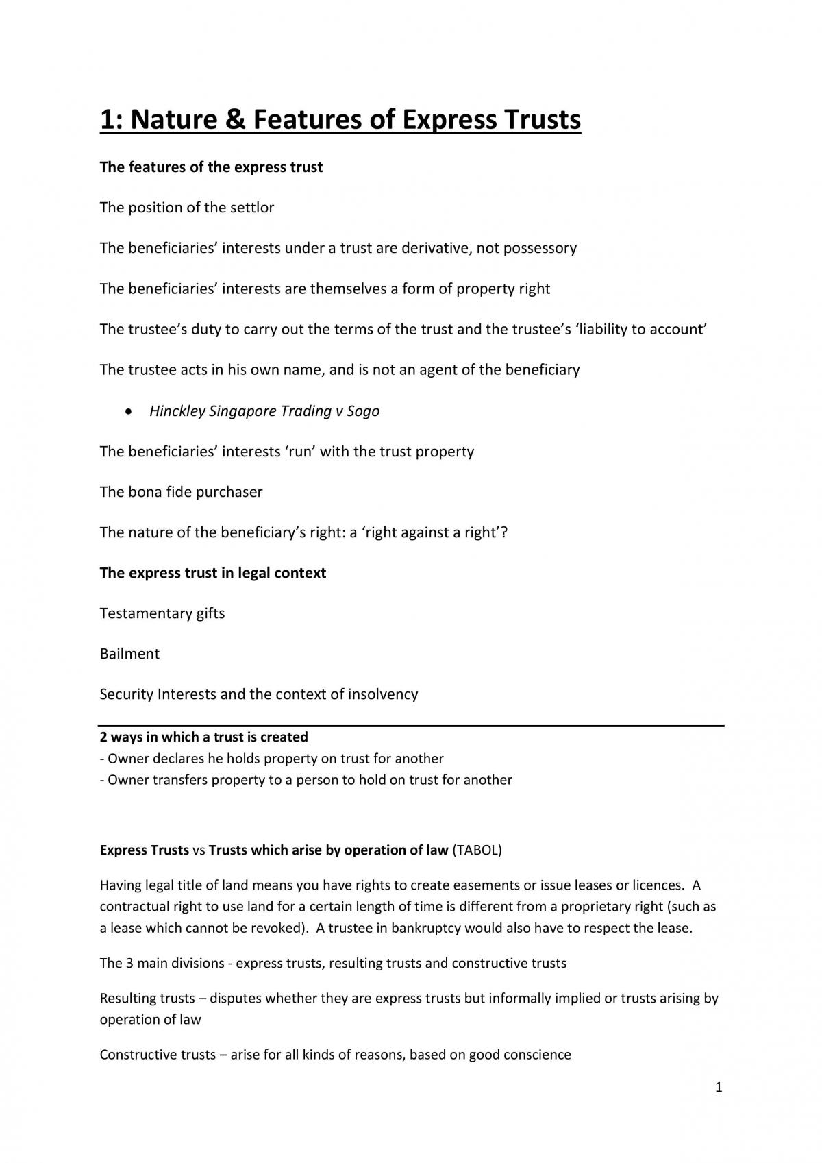 Equity & Trusts Notes - Page 1