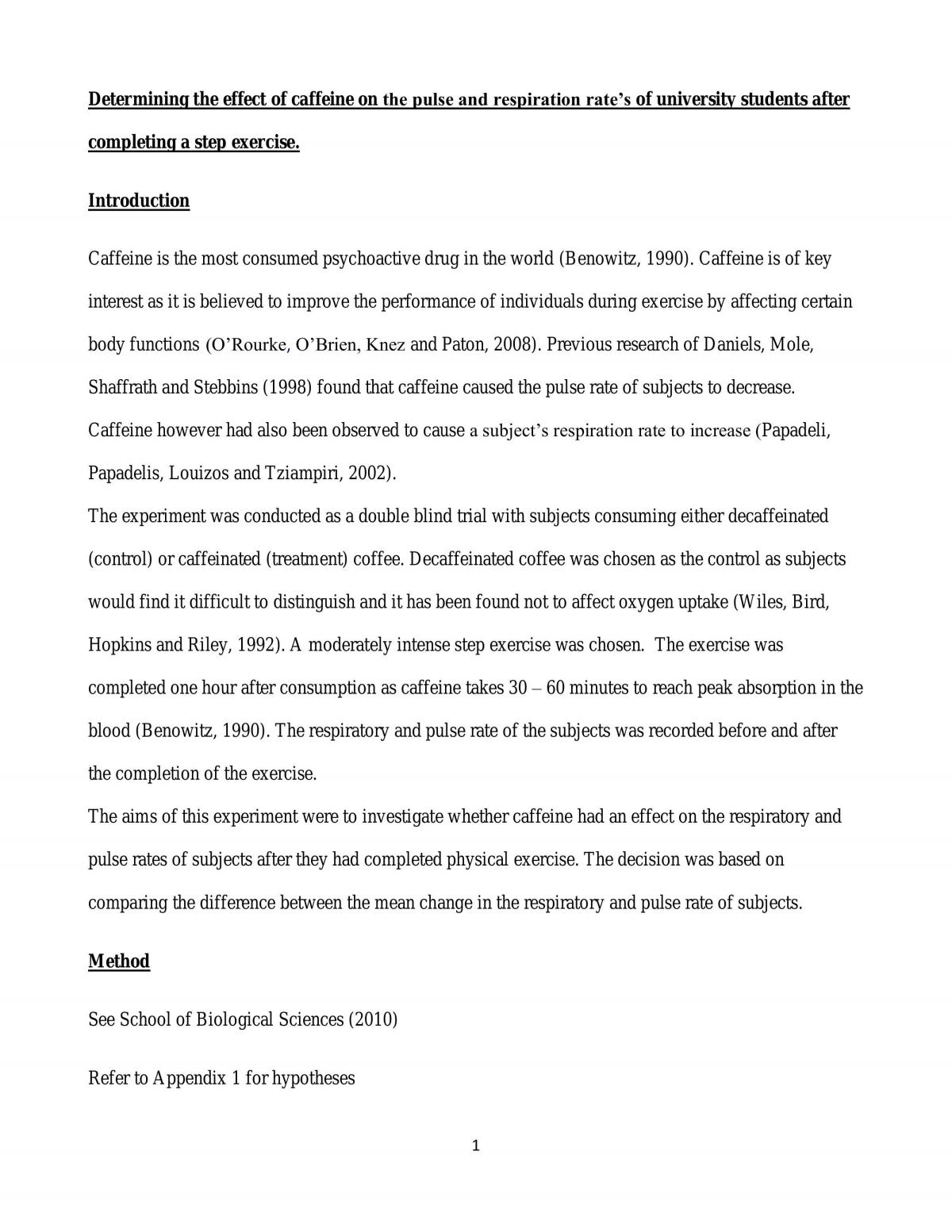 Human Biology Report - Page 1