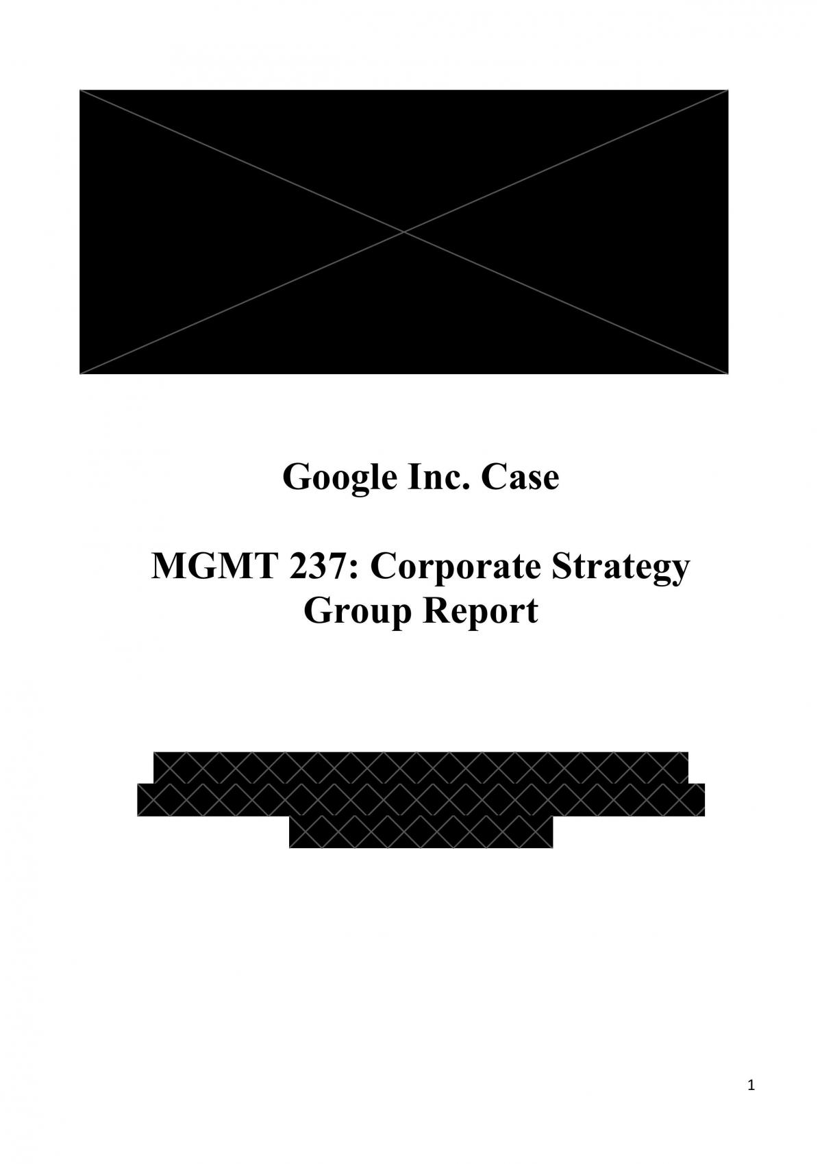 Corporate Strategy - Google - Page 1