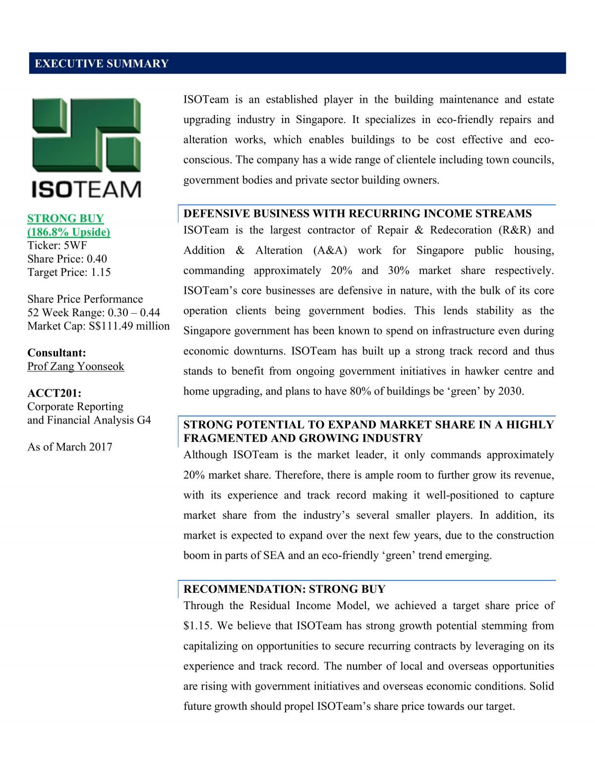 ISOTeam - Company Report - Page 1