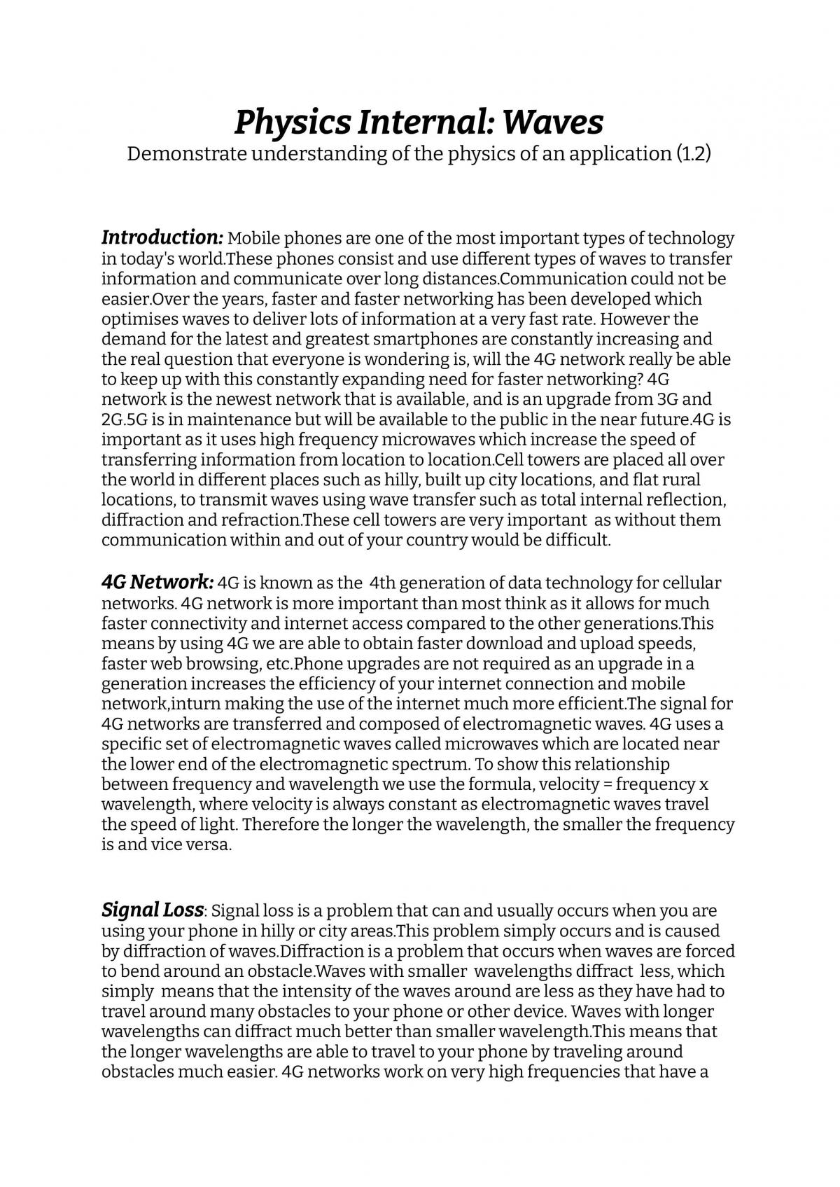 Demonstrate understanding of the physics of an application (1.2) - Page 1