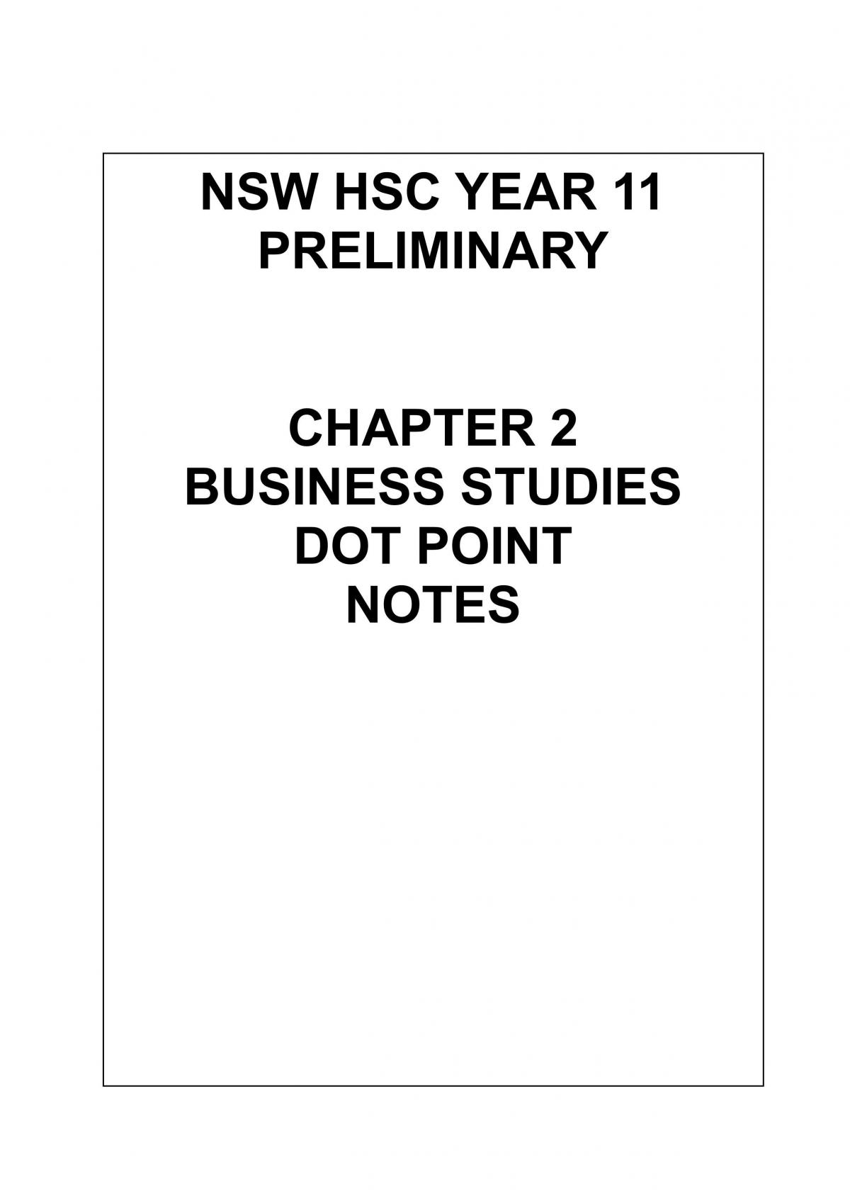 HSC Preliminary Y11 Chapter 2 BS Notes - Page 1