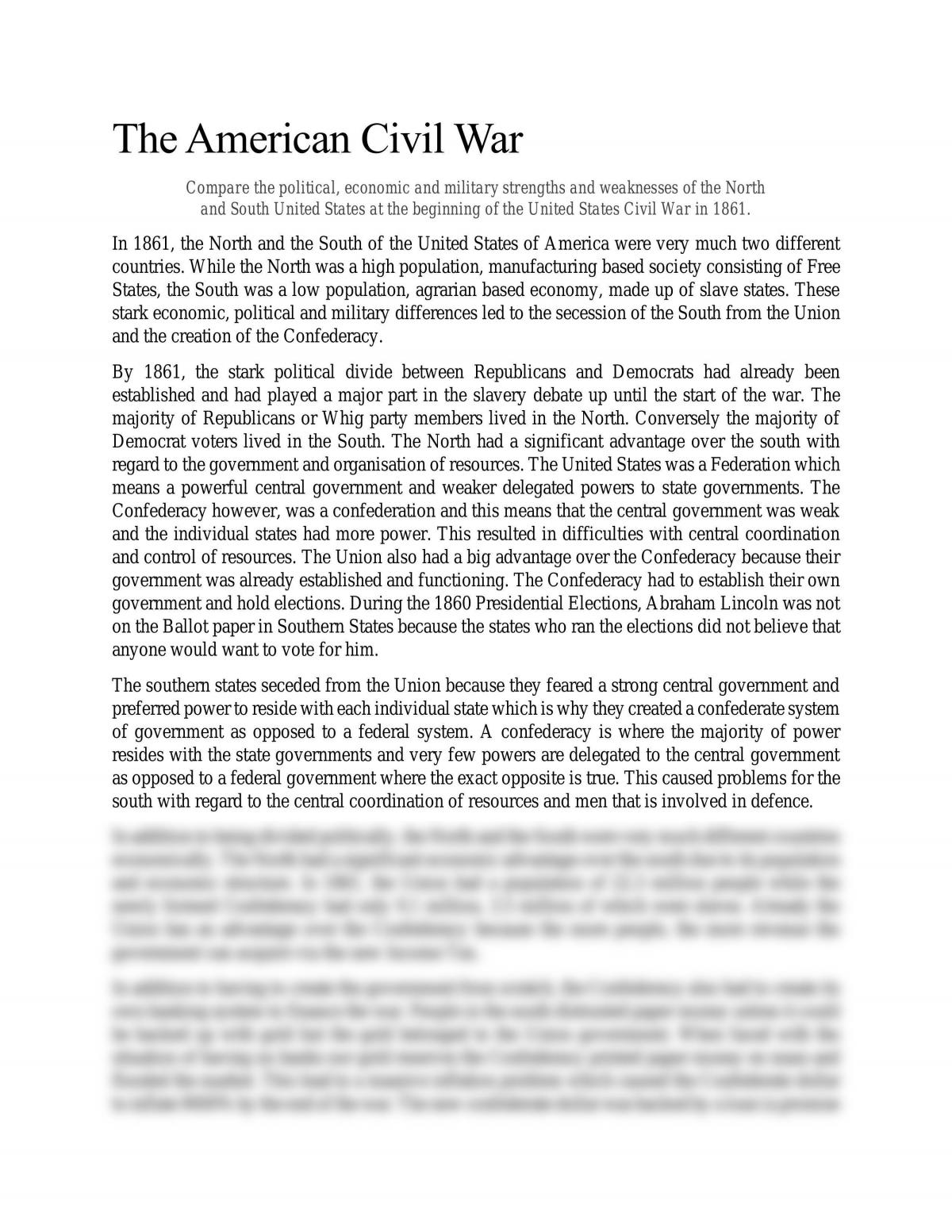 hook for an essay about the civil war