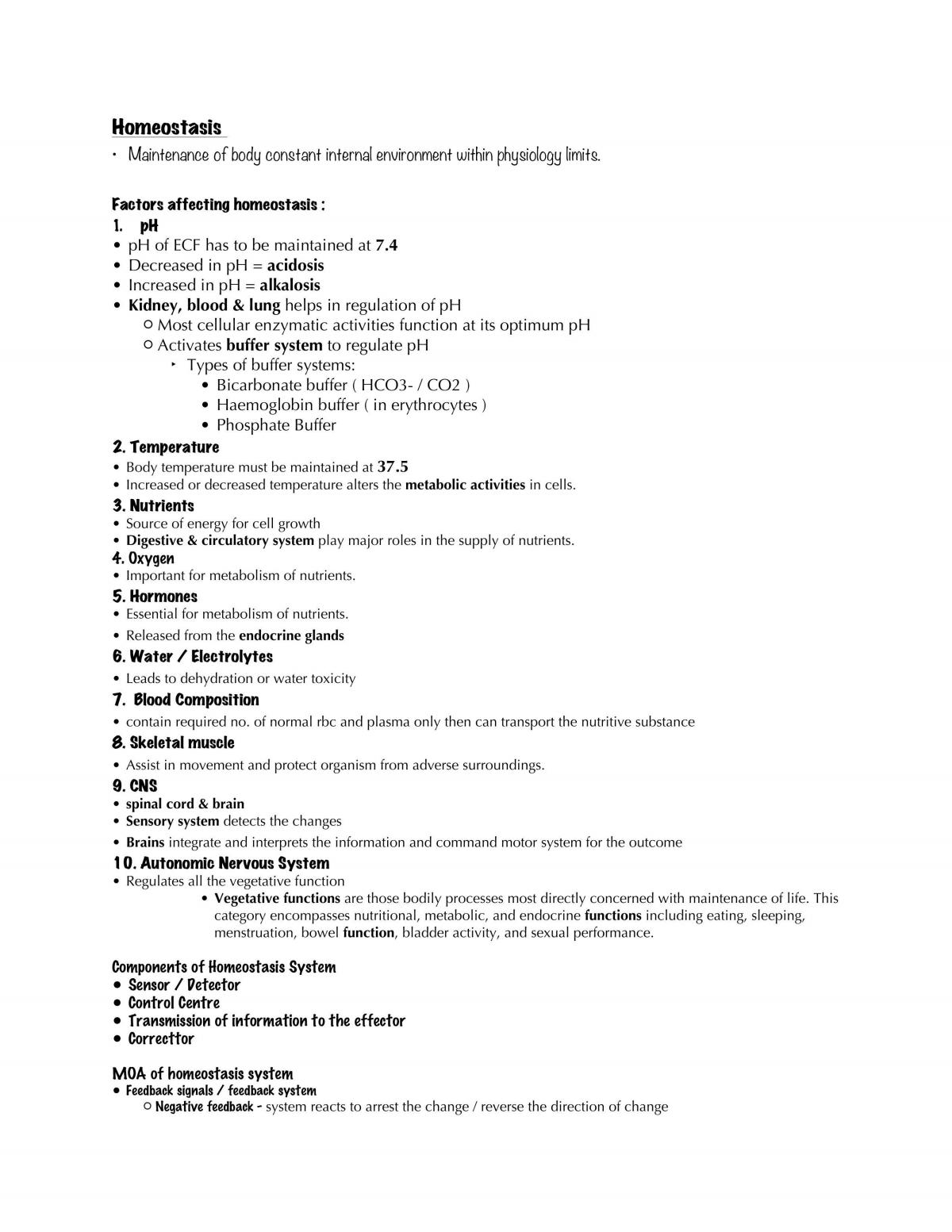 Basic Medical Sciences: Physiology Notes - Page 1