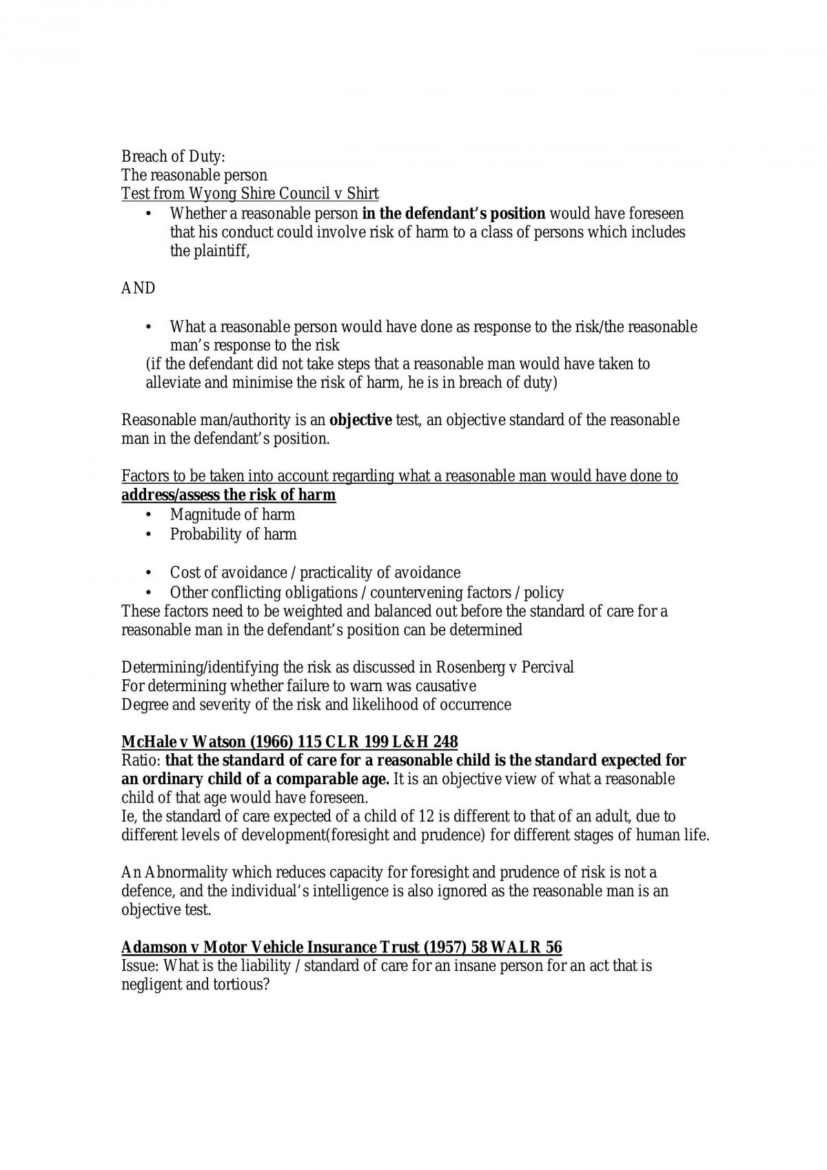 Torts Notes - Page 1