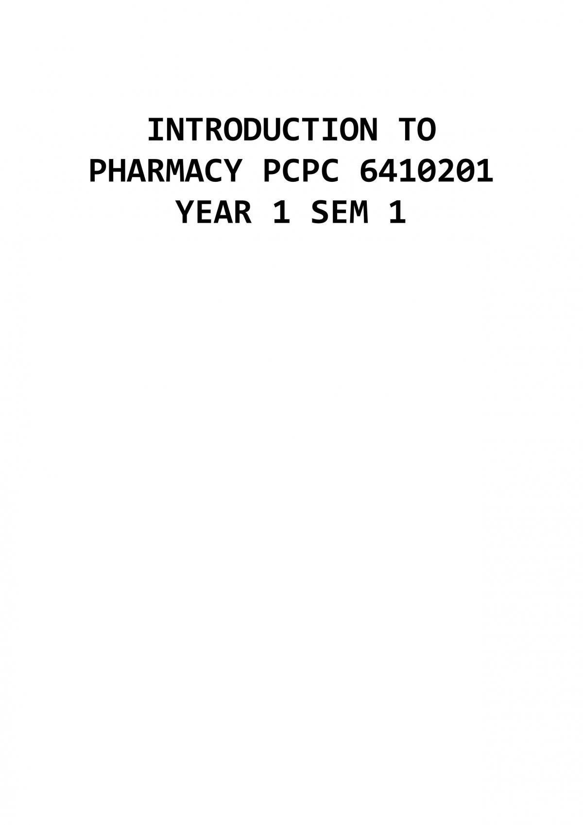 Introduction to pharmacy DUNAS - Page 1