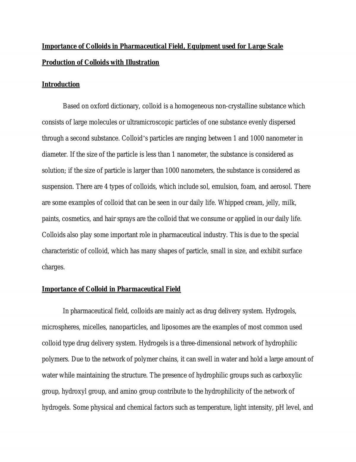 Physical Pharmaceutics Assignment - Page 1