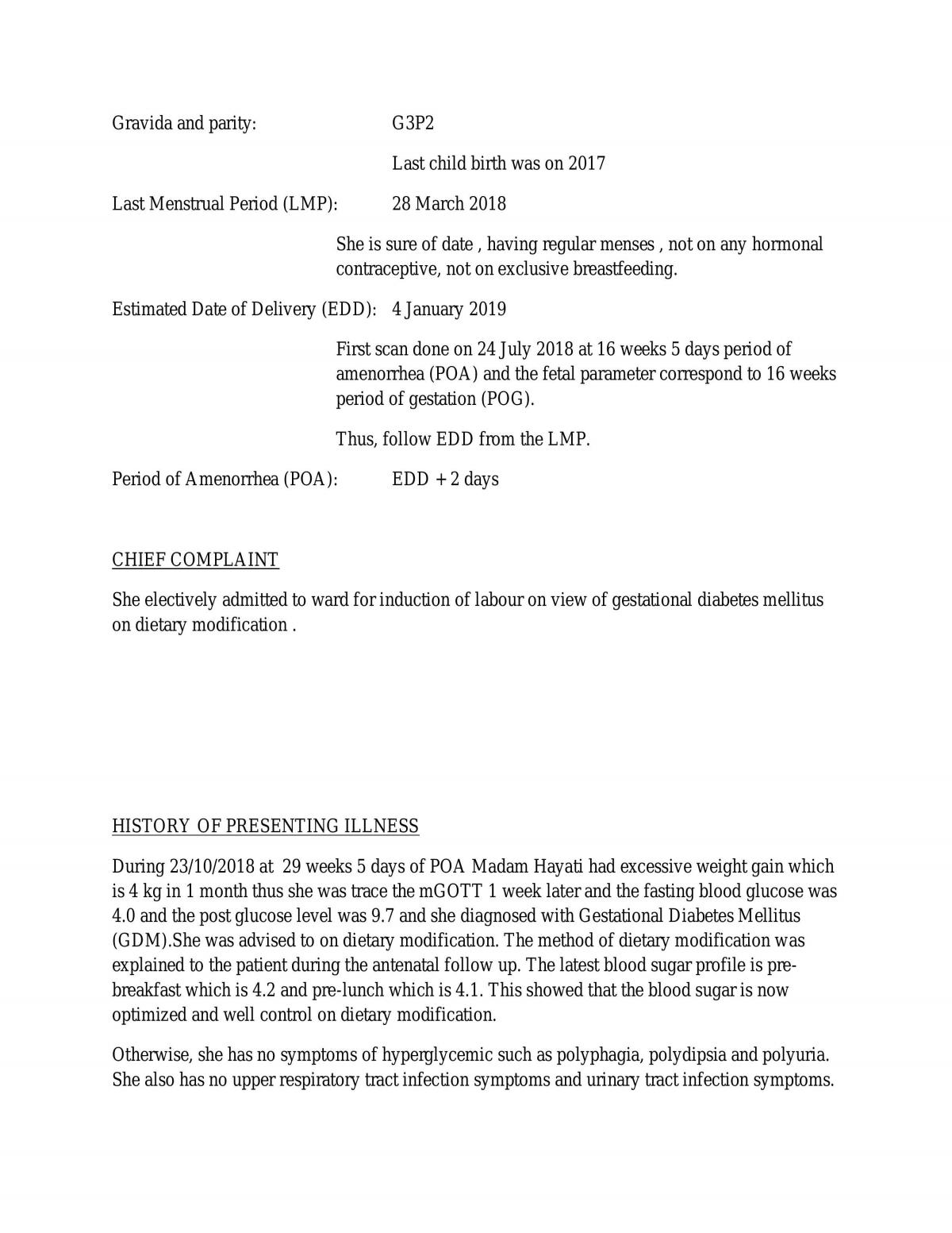 Case study on induction of labour - Page 1