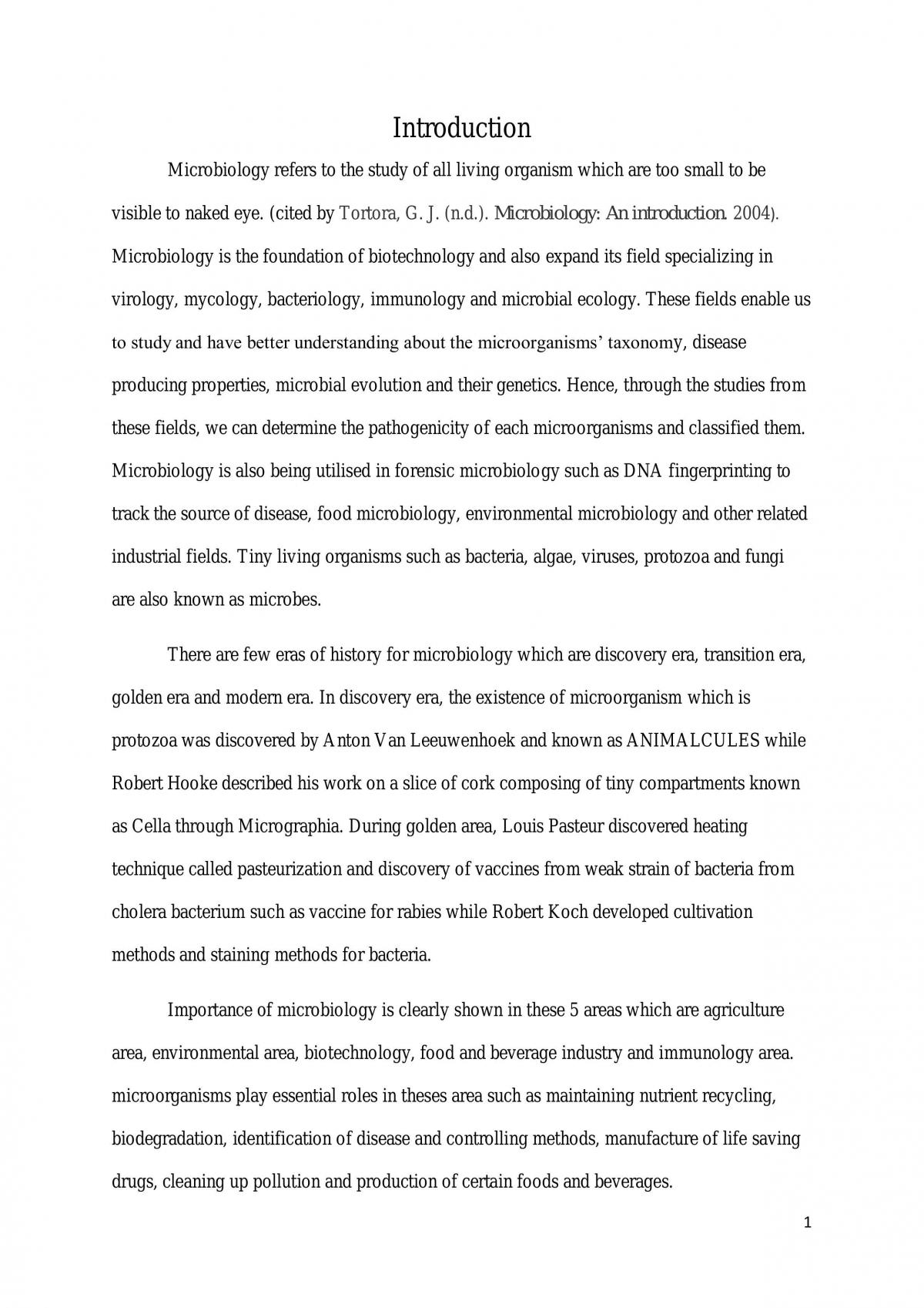 Microbiology assignment - Page 1