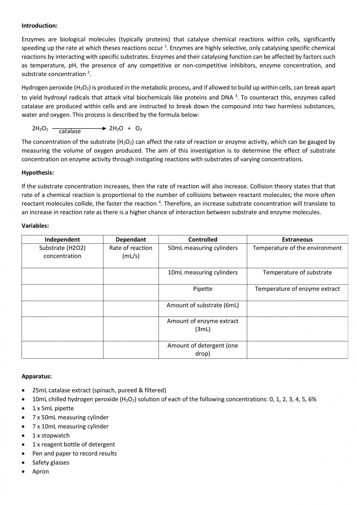 Enzyme Activity - Page 1