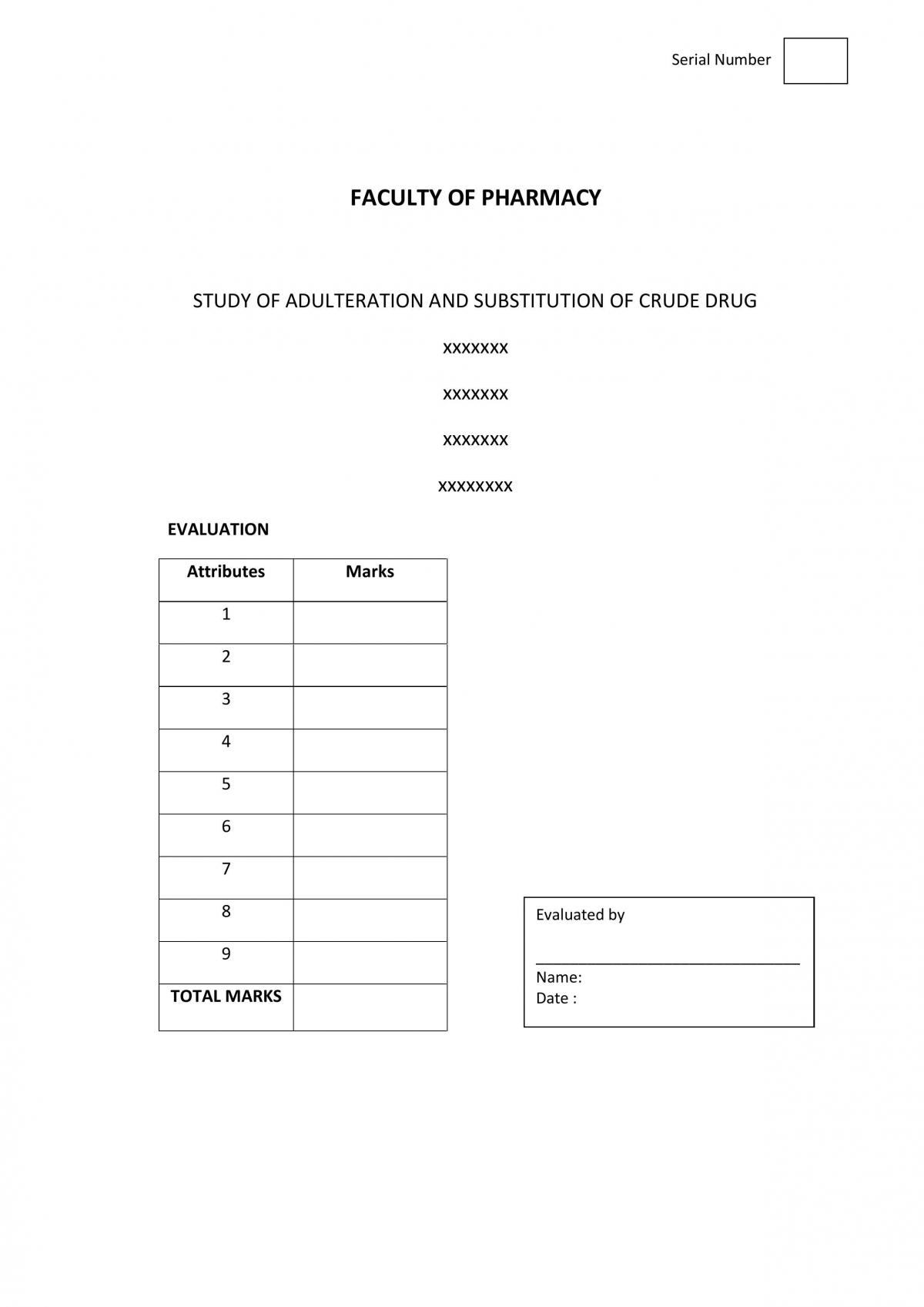 Study Of Adulteration And Substitution Of Crude Drug PPCC 6440405