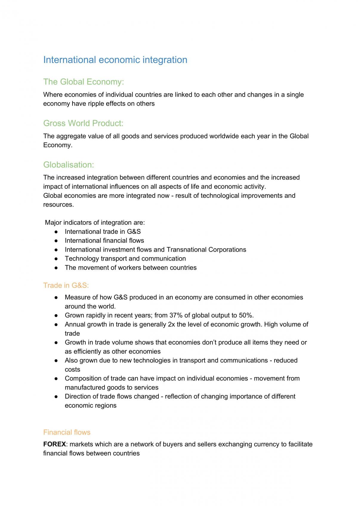 Economics - Topic 1 Notes - Page 1