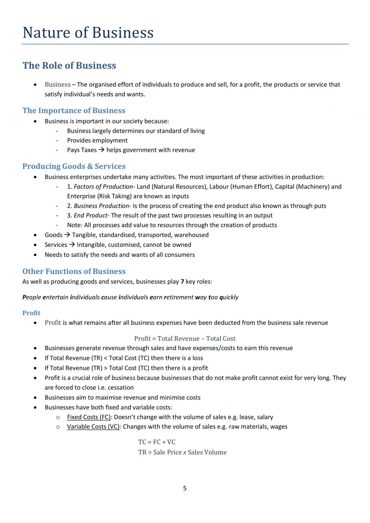 Prelim Business Studies Notes - Page 5