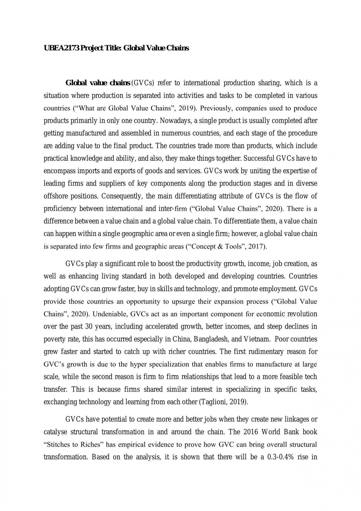 Essay: Global Value Chains (GVC) - Page 1