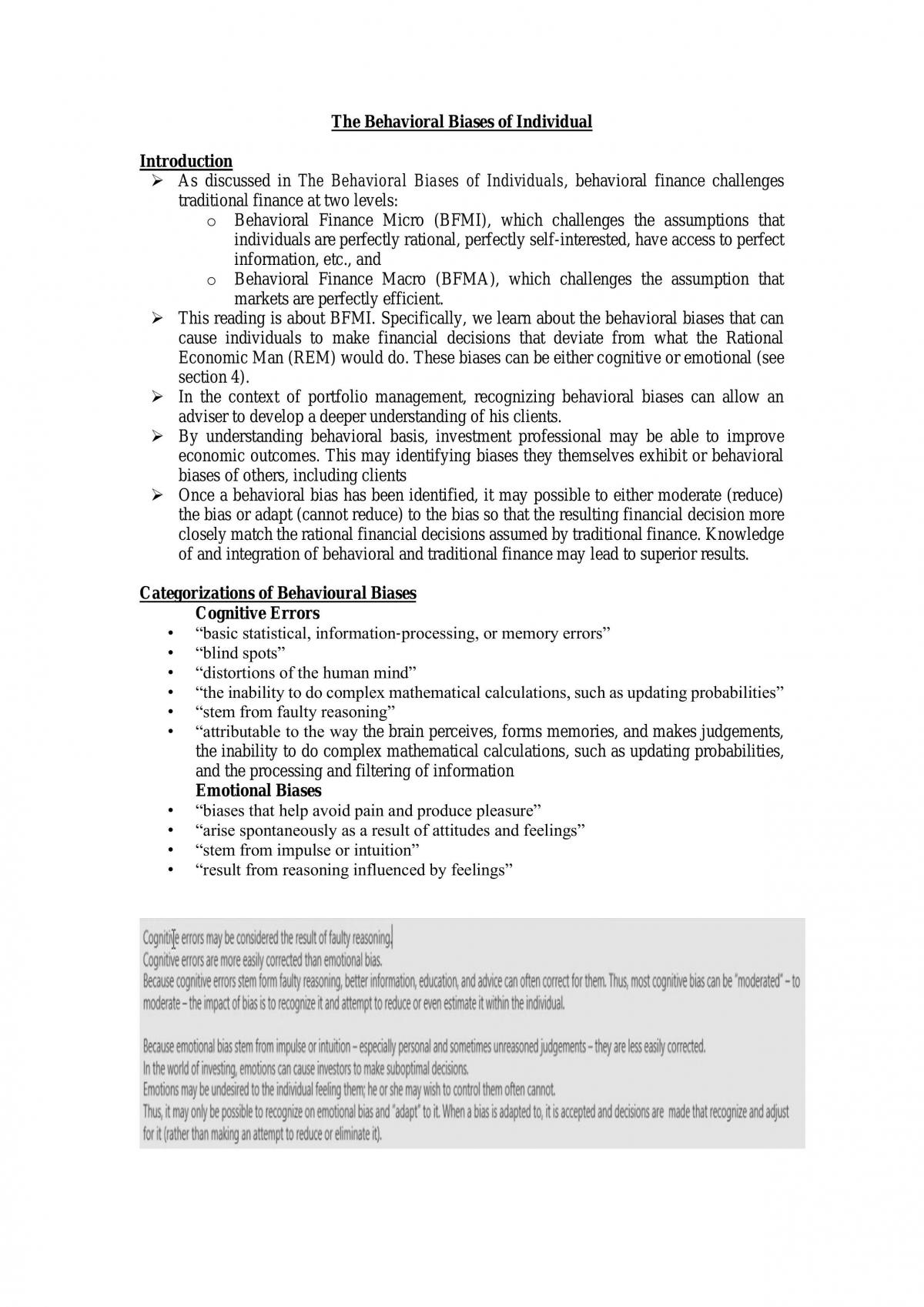 The Behavioral Biases of an Individual - Page 1