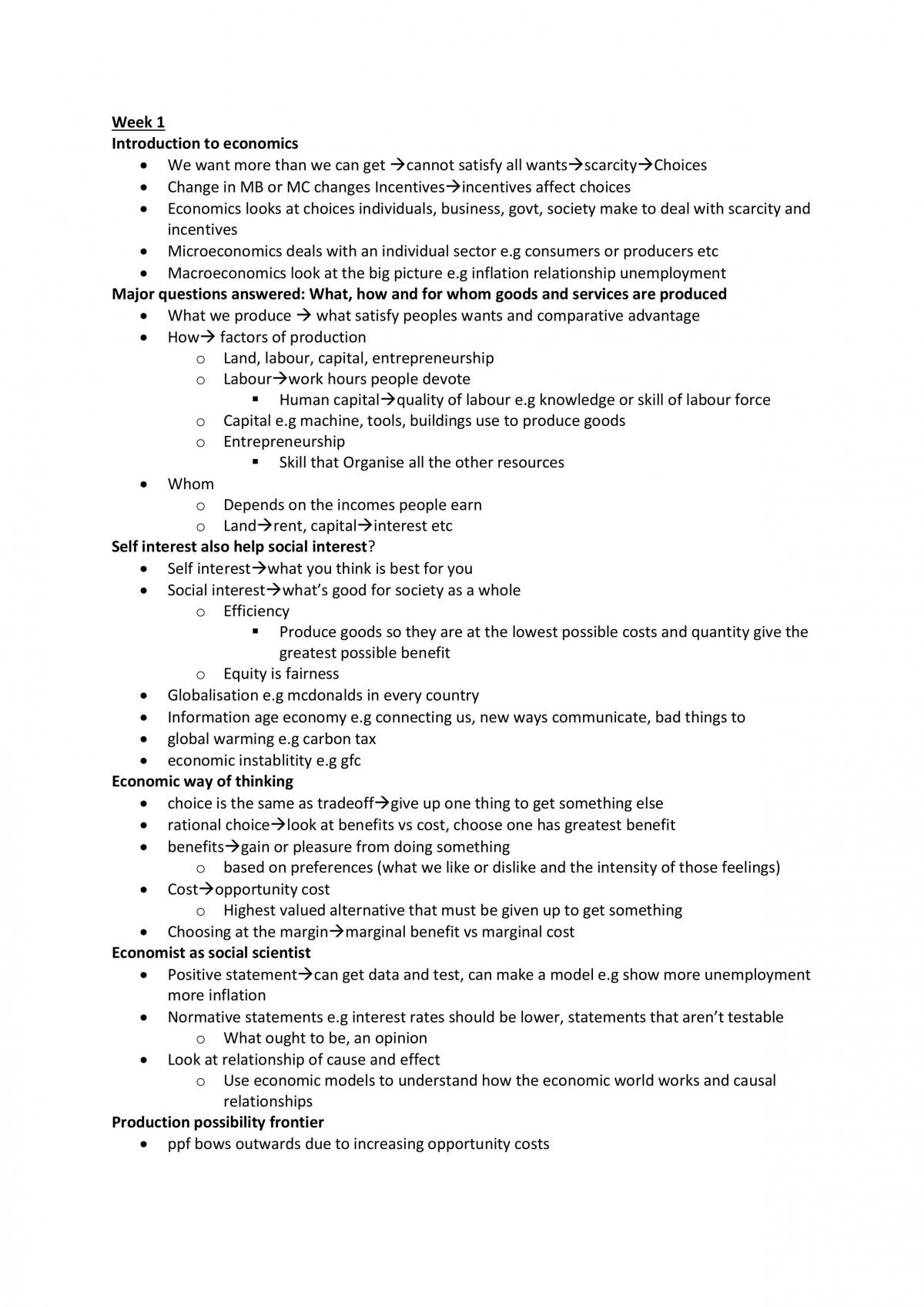 Microeconomic notes - Page 1