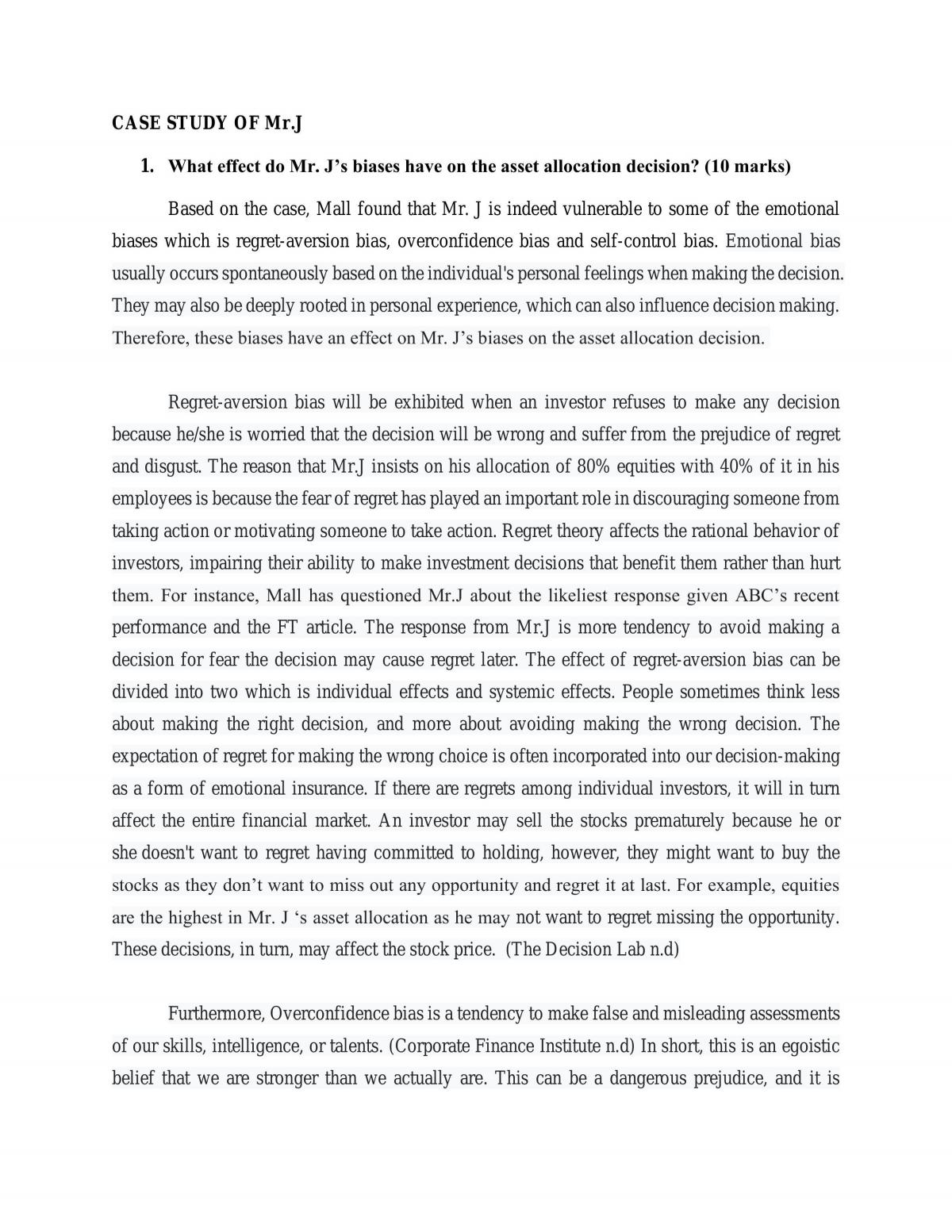 Case Study of Mr.J - Page 1