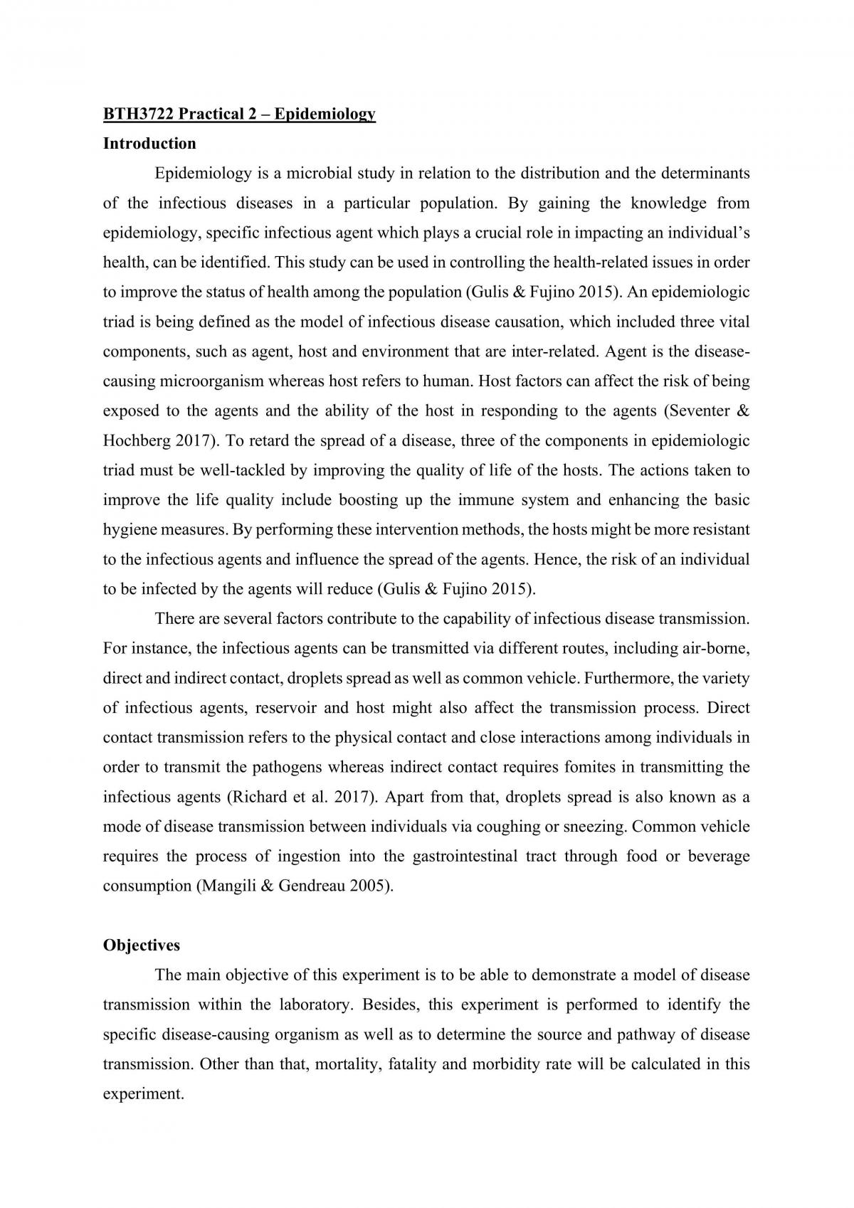 BTH3722 Practical 2 – Epidemiology - Page 1