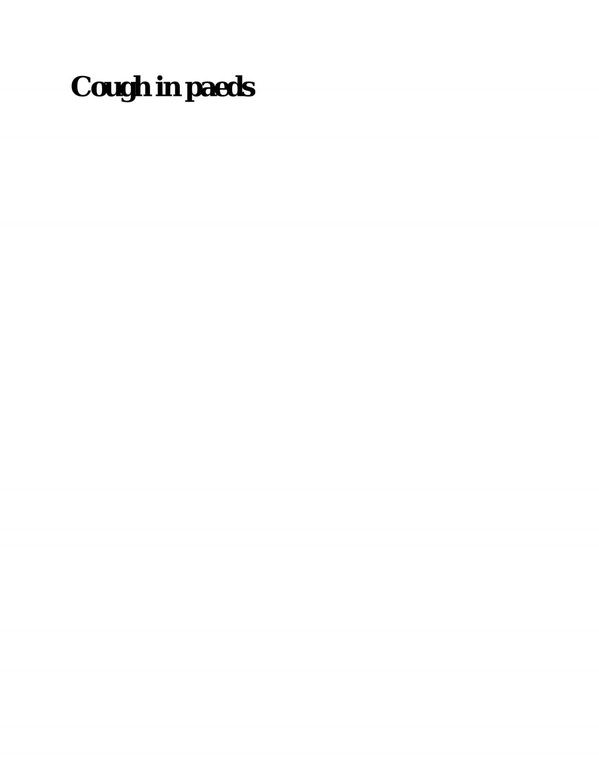 Case study Cough in Paeds - Page 1