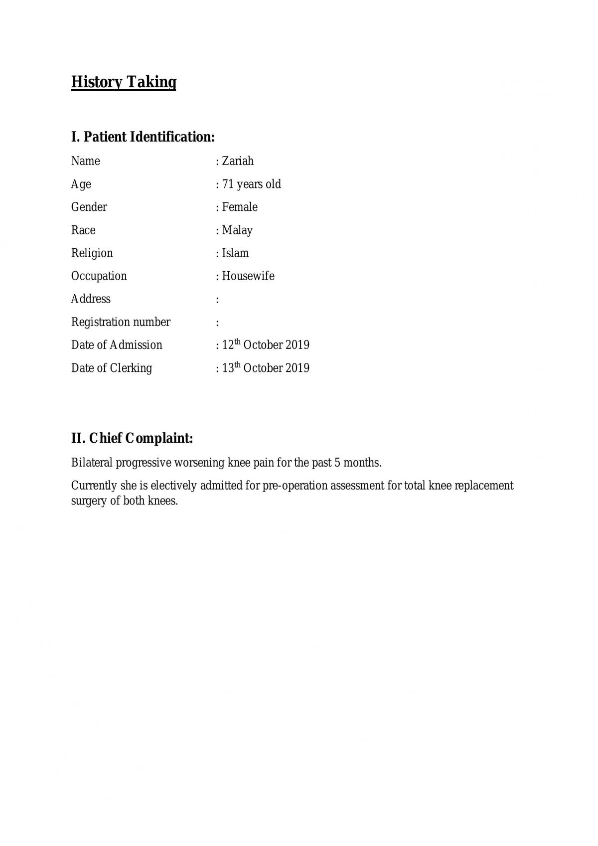 Case study on Osteoarthritis - Page 1