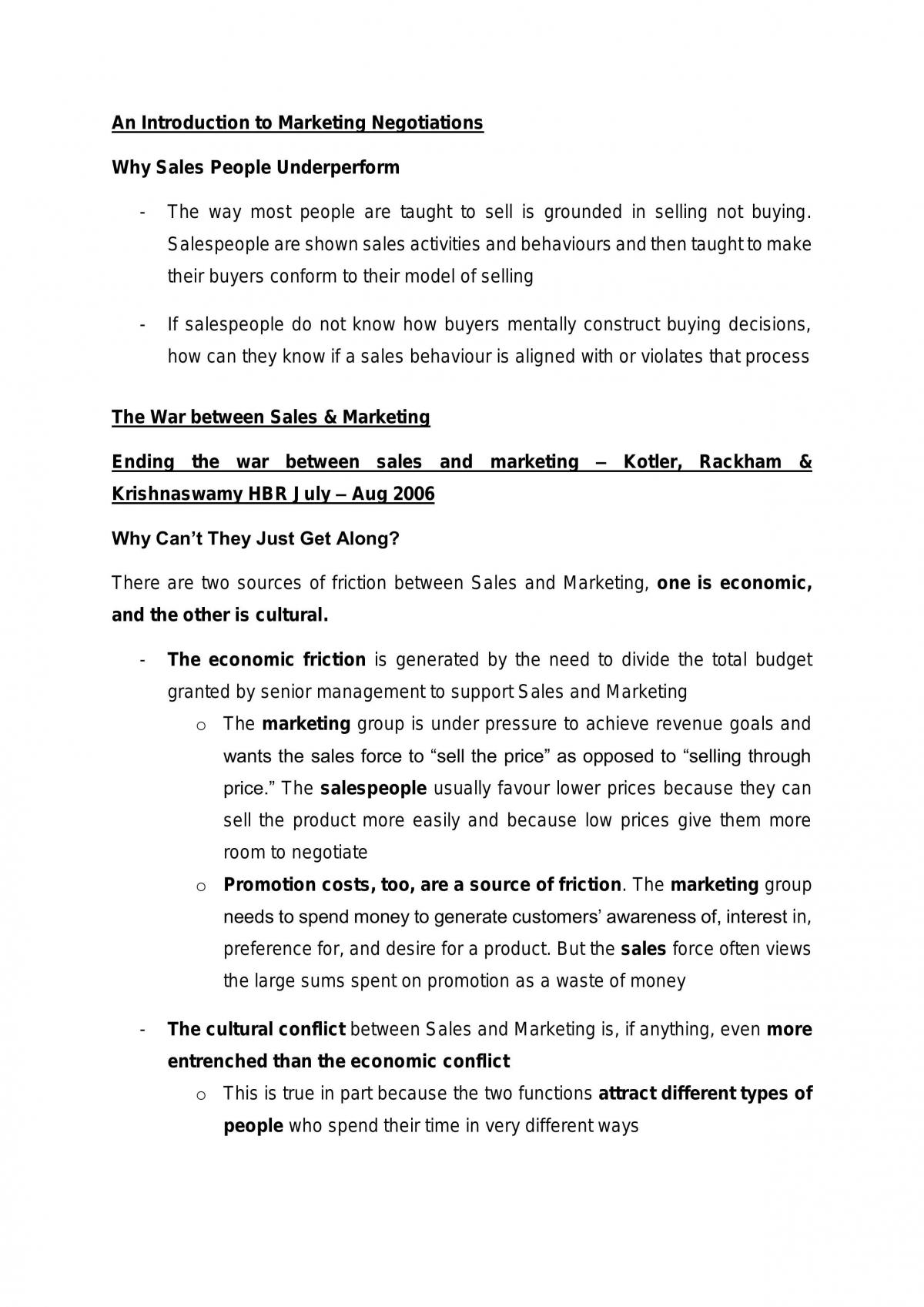 Marketing negotiations notes - Page 1