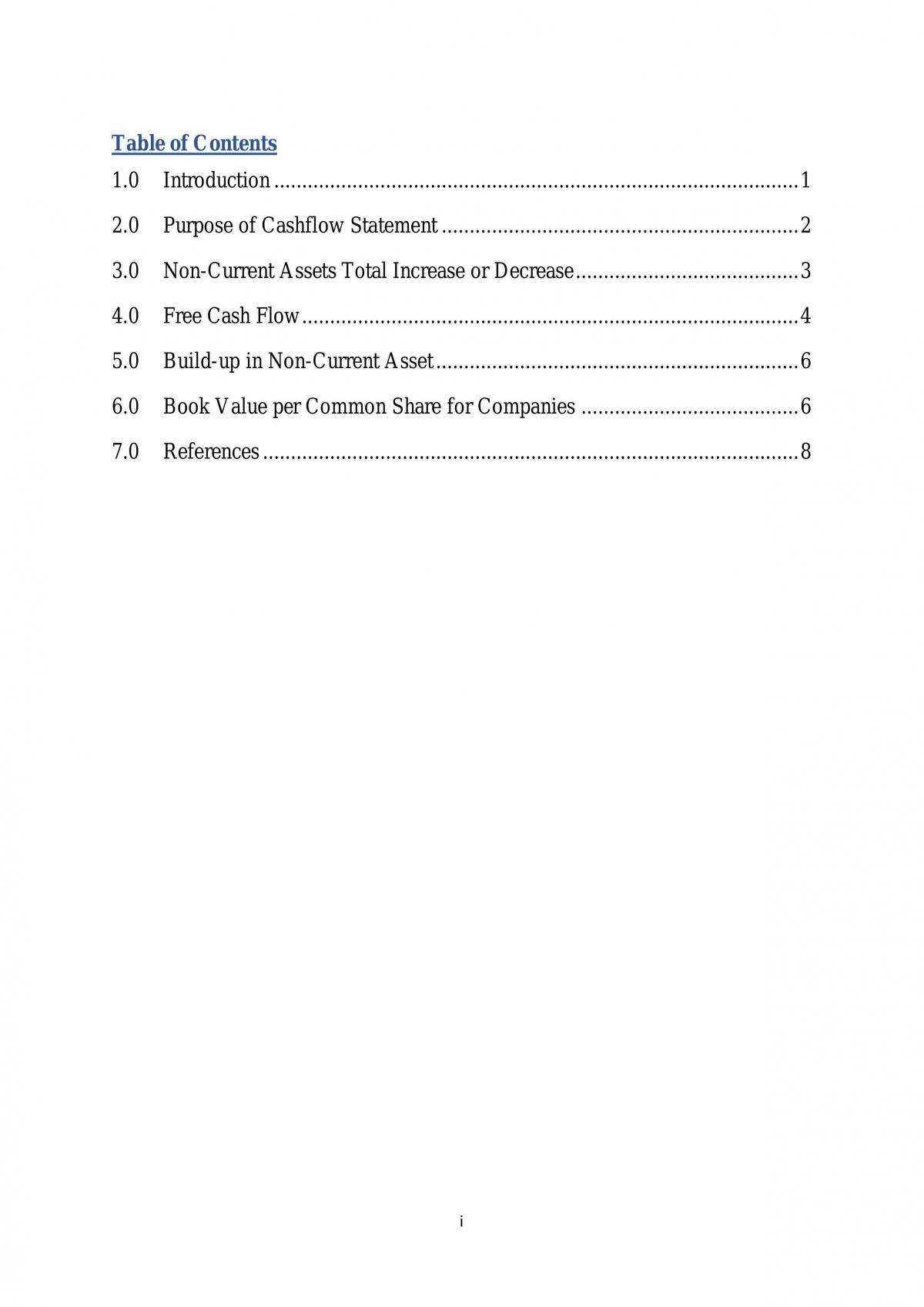 Financial Management - Cashflow Statement - Page 1