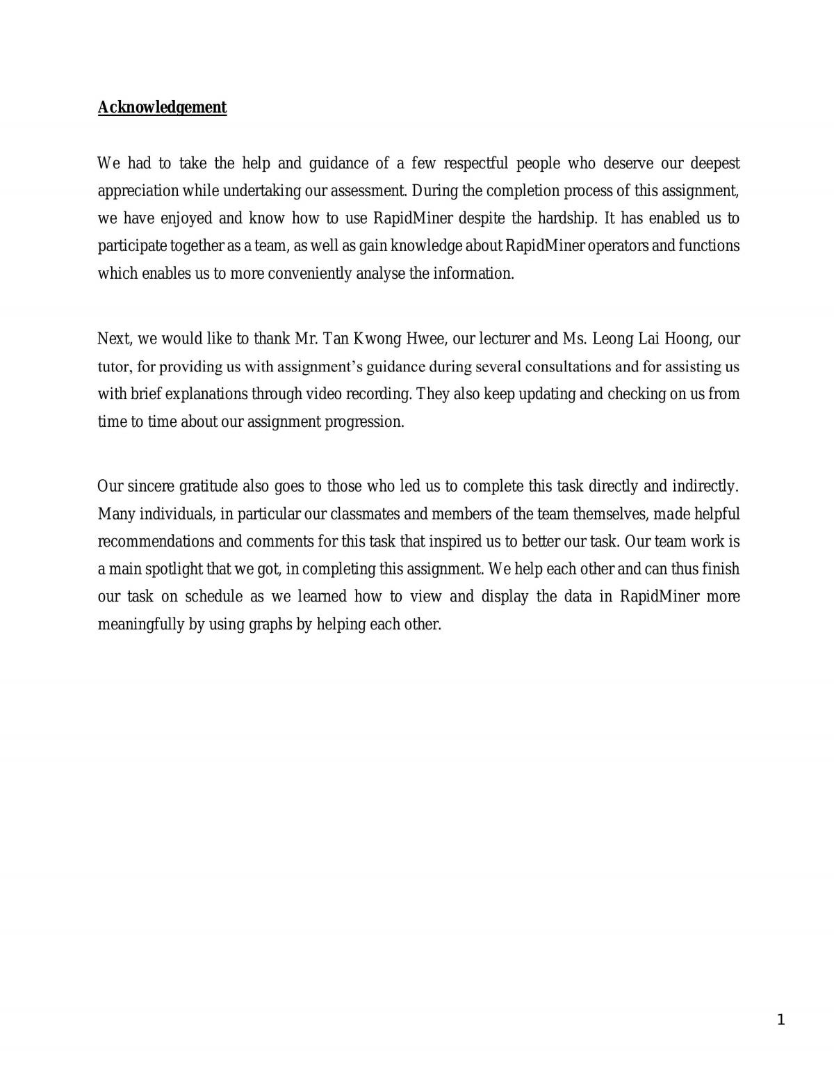 Management Information Systems Assignment - Page 1