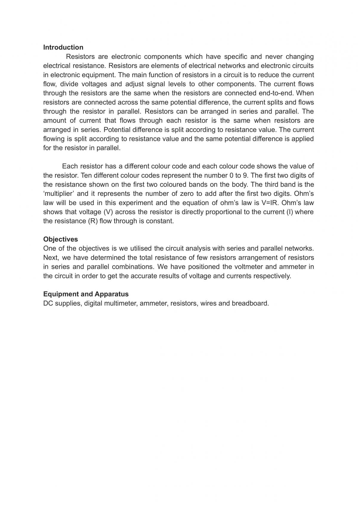 Resistors in Series and Parallel Network - Page 1