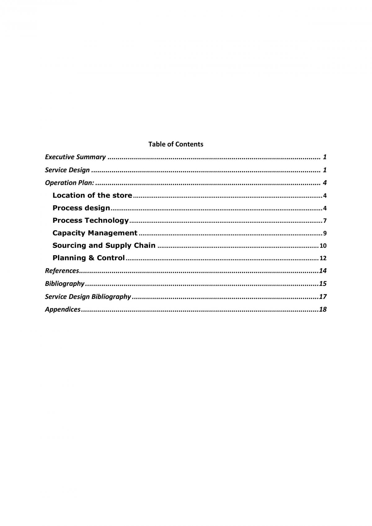Operations Plan Report - Page 1