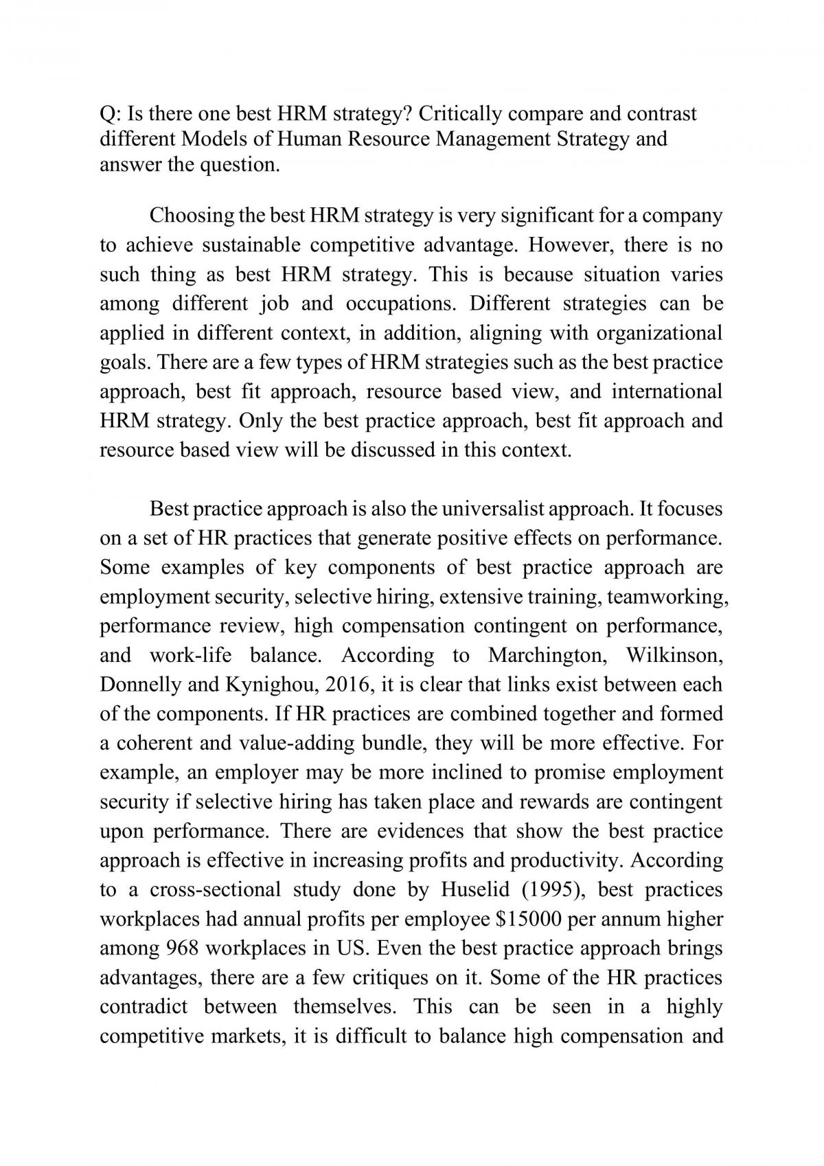 HRM Essay - Page 1