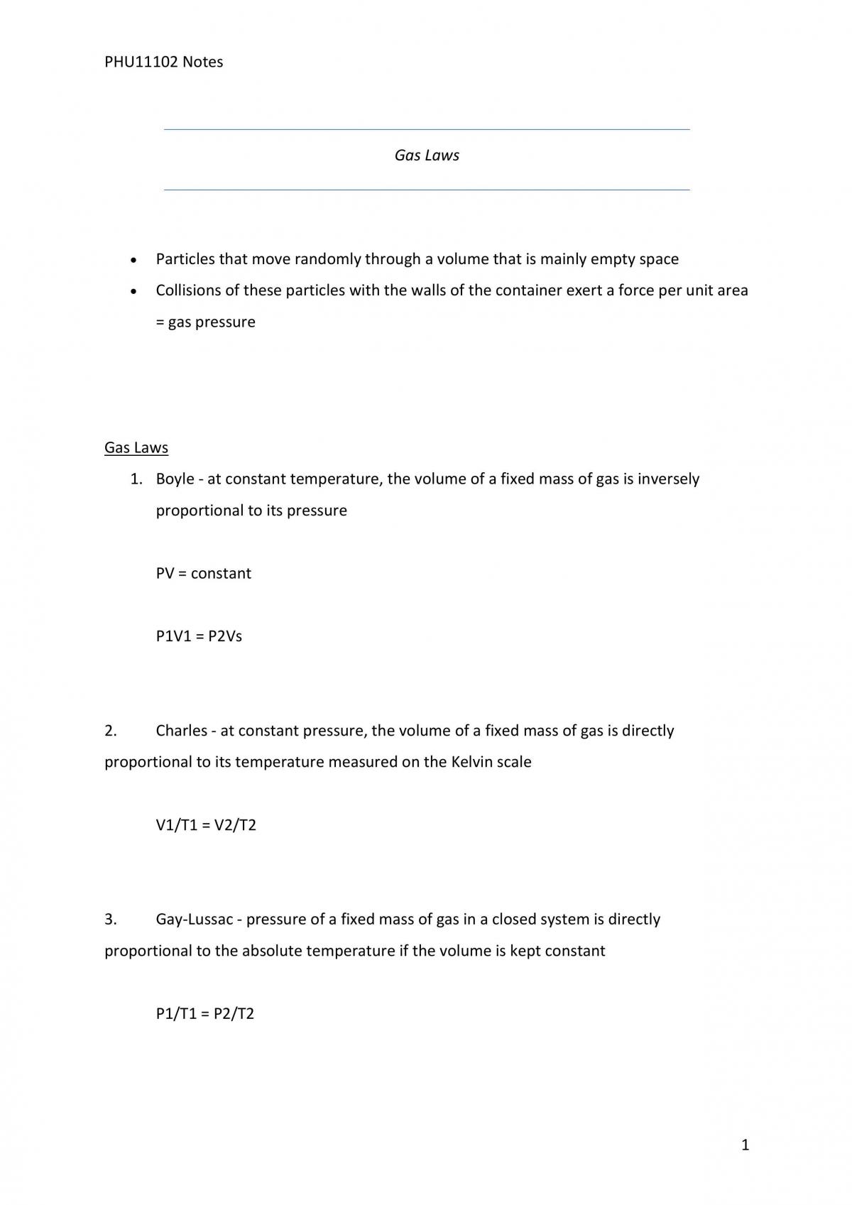 Physical Pharmacy I Notes - Page 1