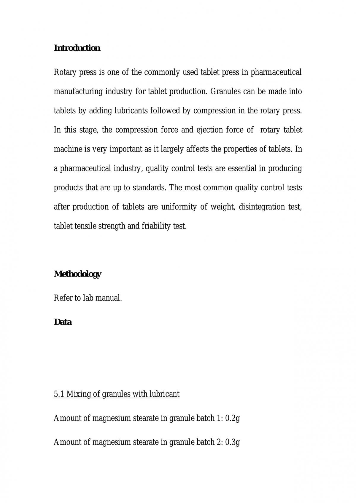 Practical Report - Granulation - Page 1
