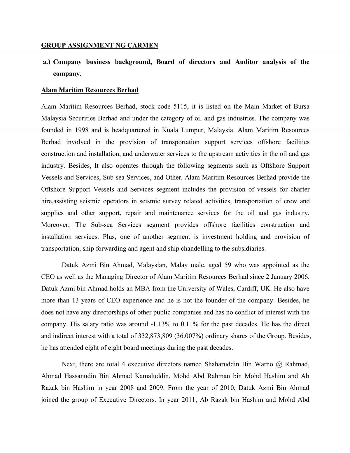Risk Management Assignment (individual)  - Page 1
