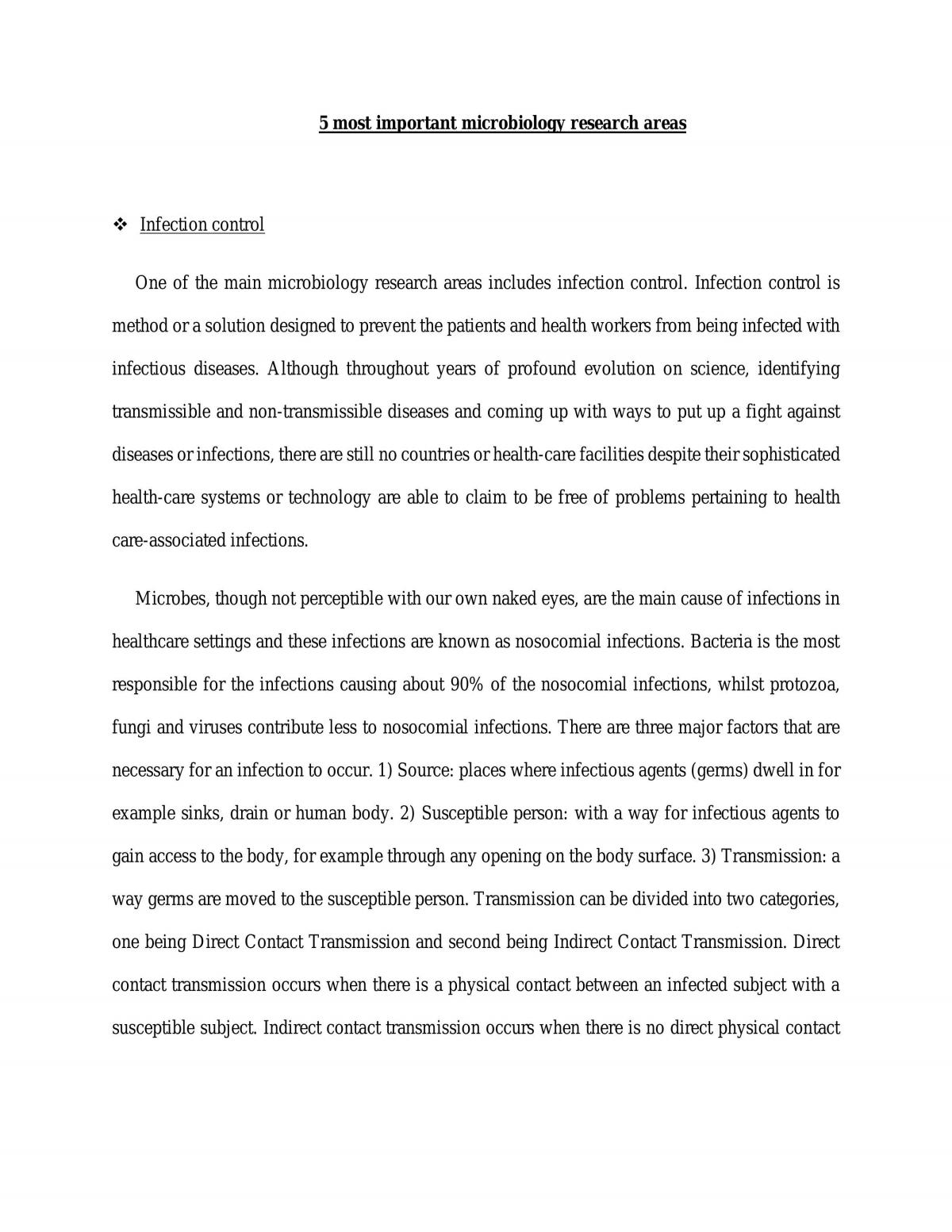 5 Most Important Microbiology Research Areas - Page 1