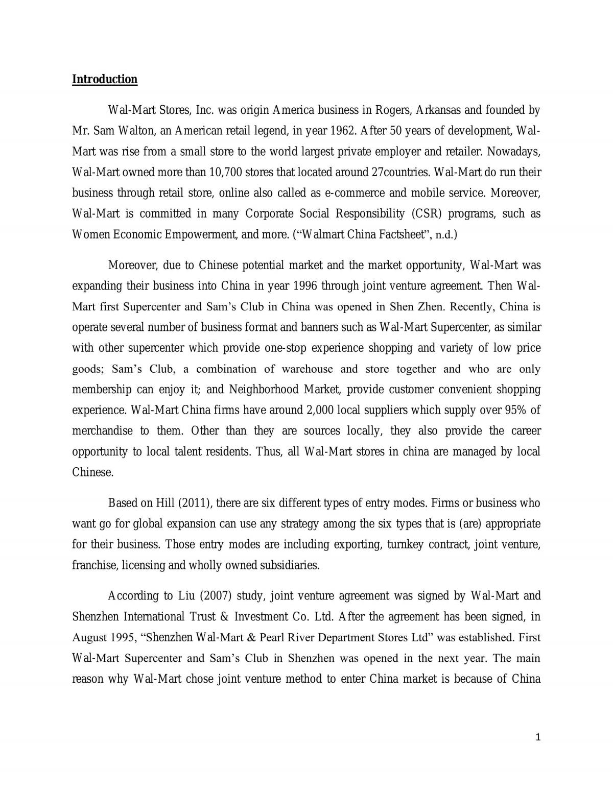 Wal-Mart Stores - Page 1