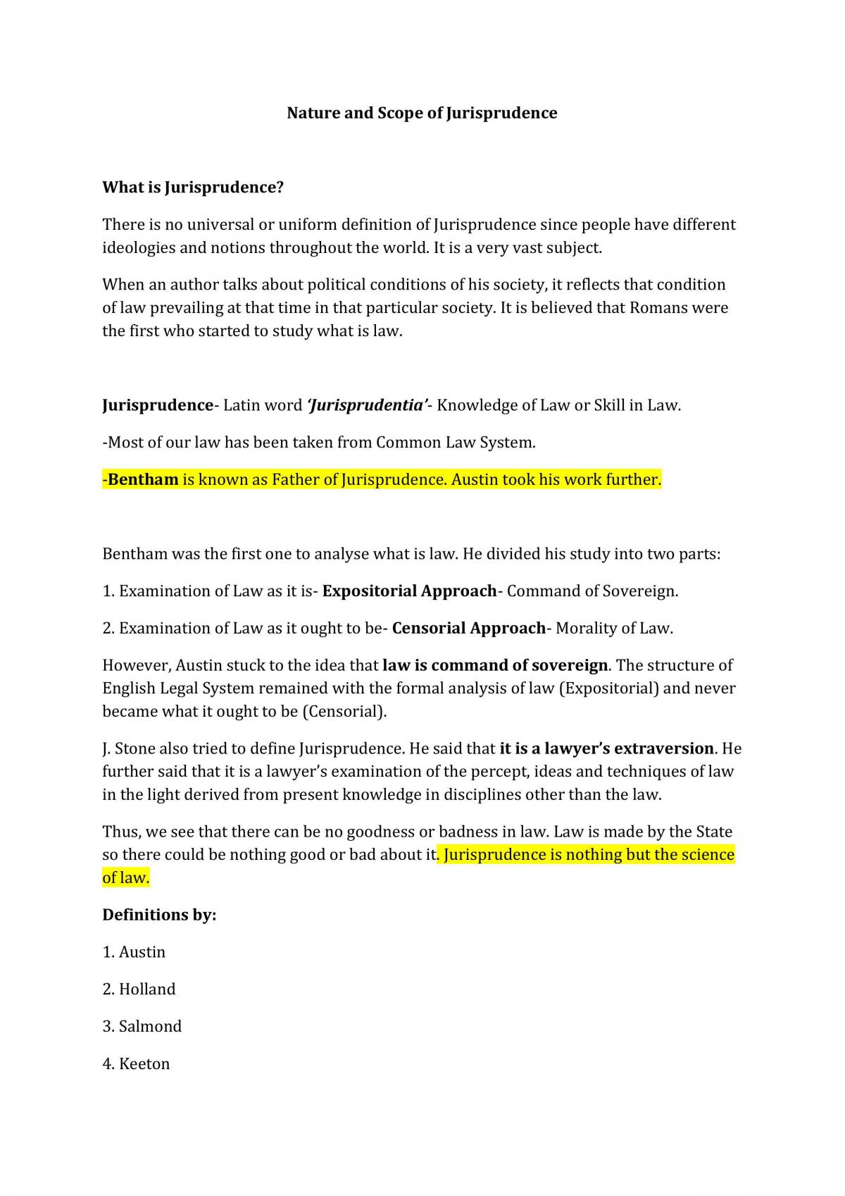 Jurisprudence Complete Notes - Page 1