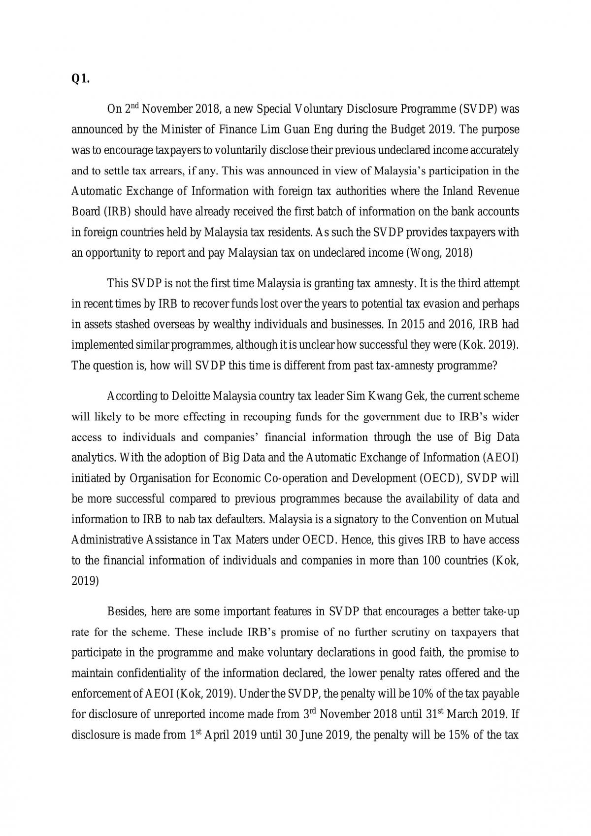 Taxation - Assignment - Page 1