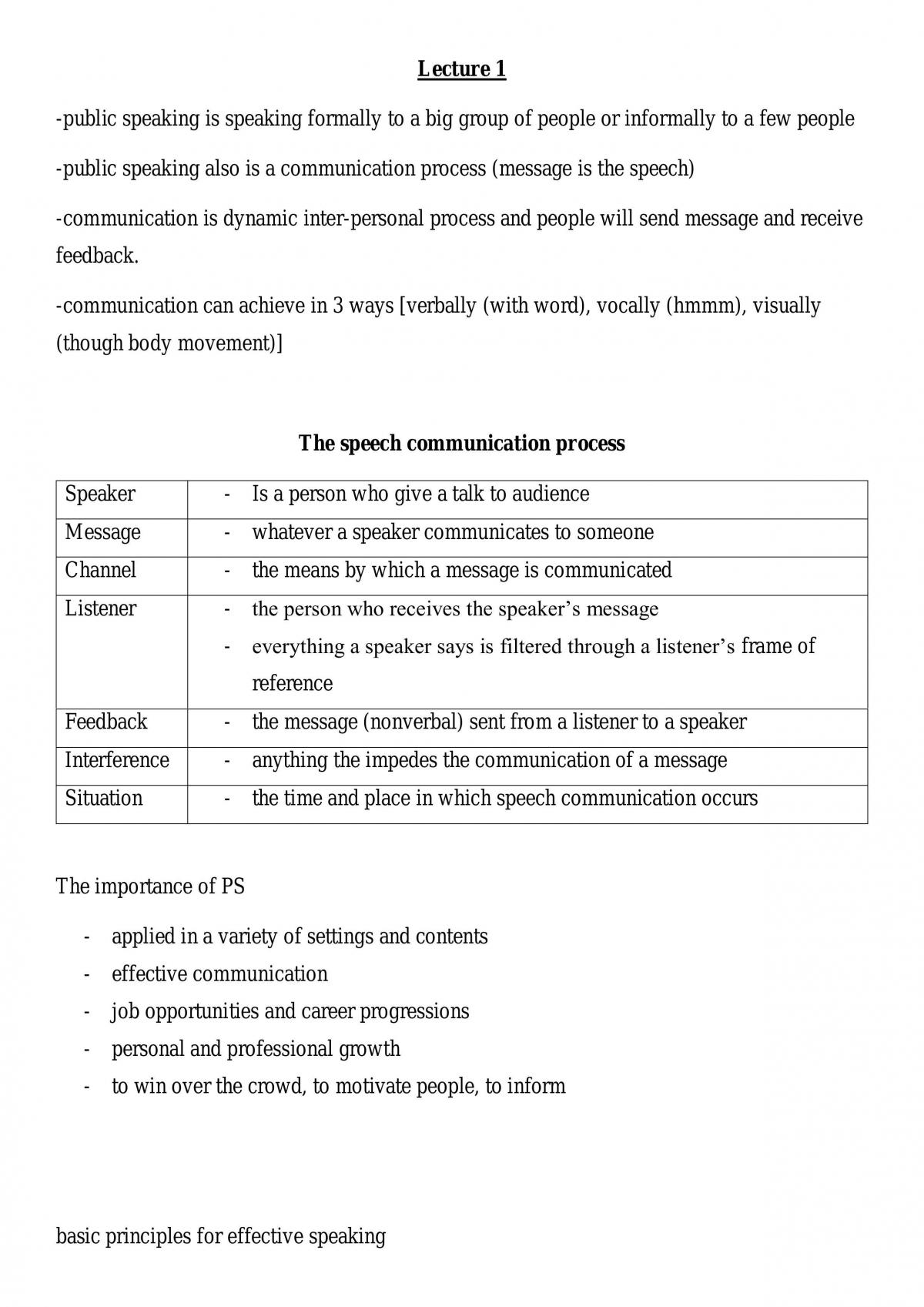 Study Notes for Public Speaking - Page 1