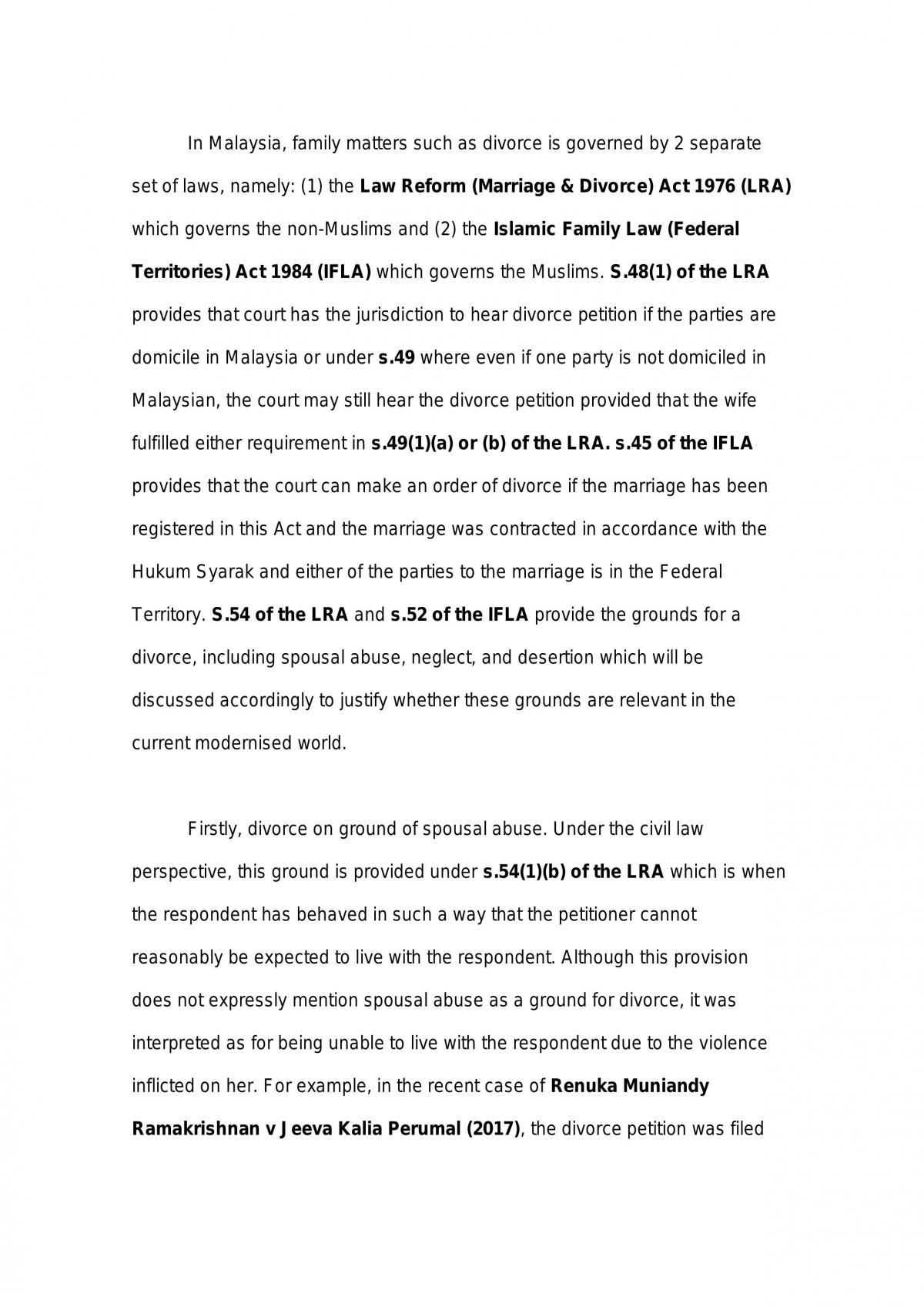 Family Law Essay - Page 1