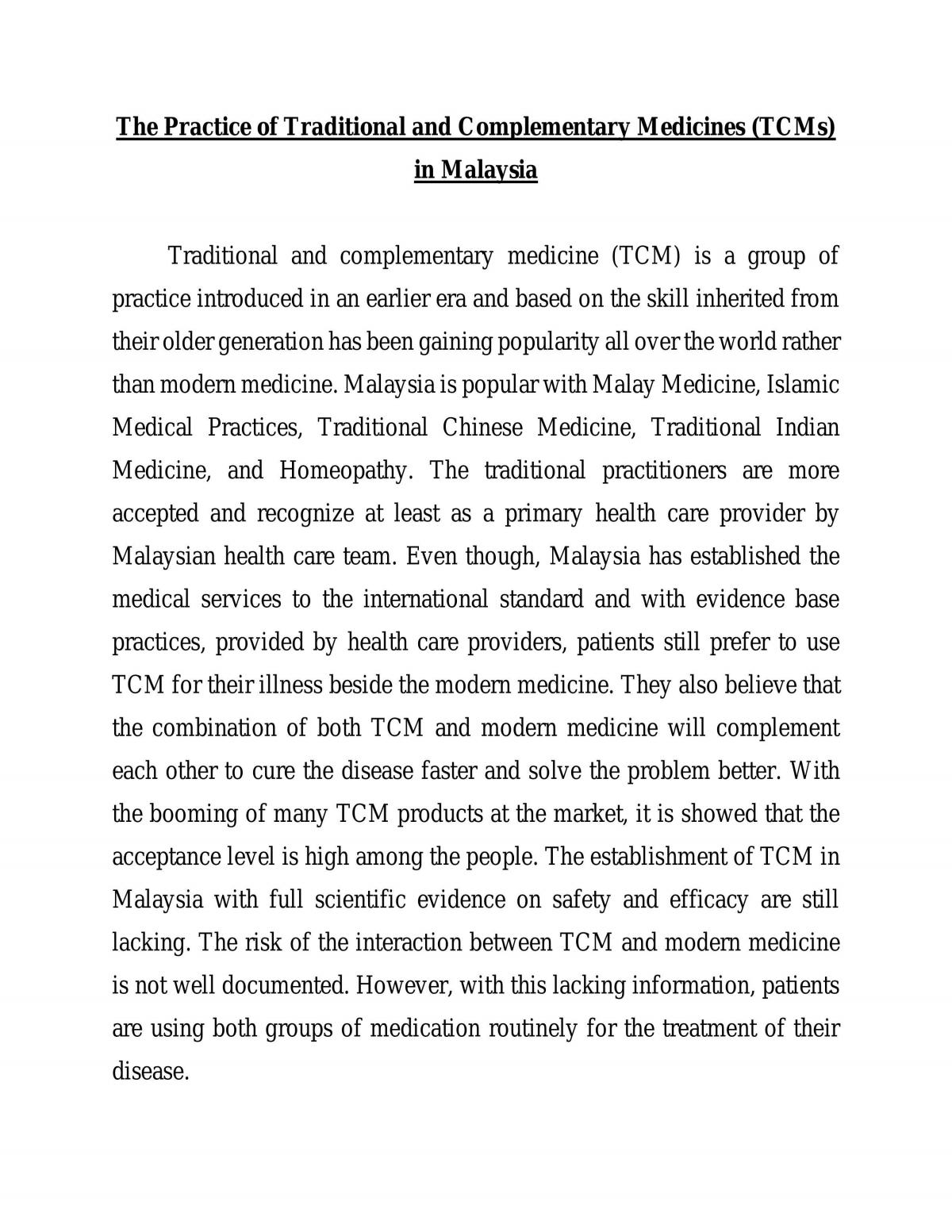 The Practice of Traditional and Complementary Medicines - Page 1