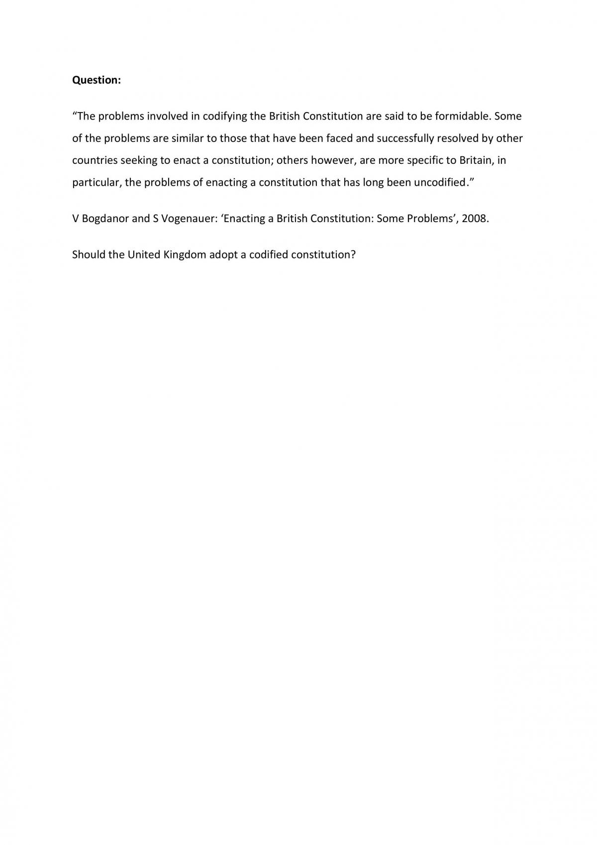 Should UK adopt a codified constitution? - Page 1