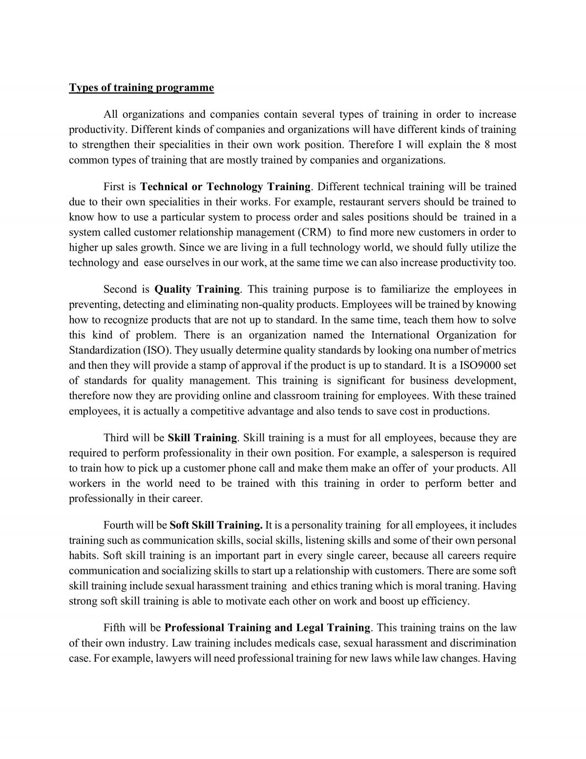 Training and Development (T&D) - Page 1