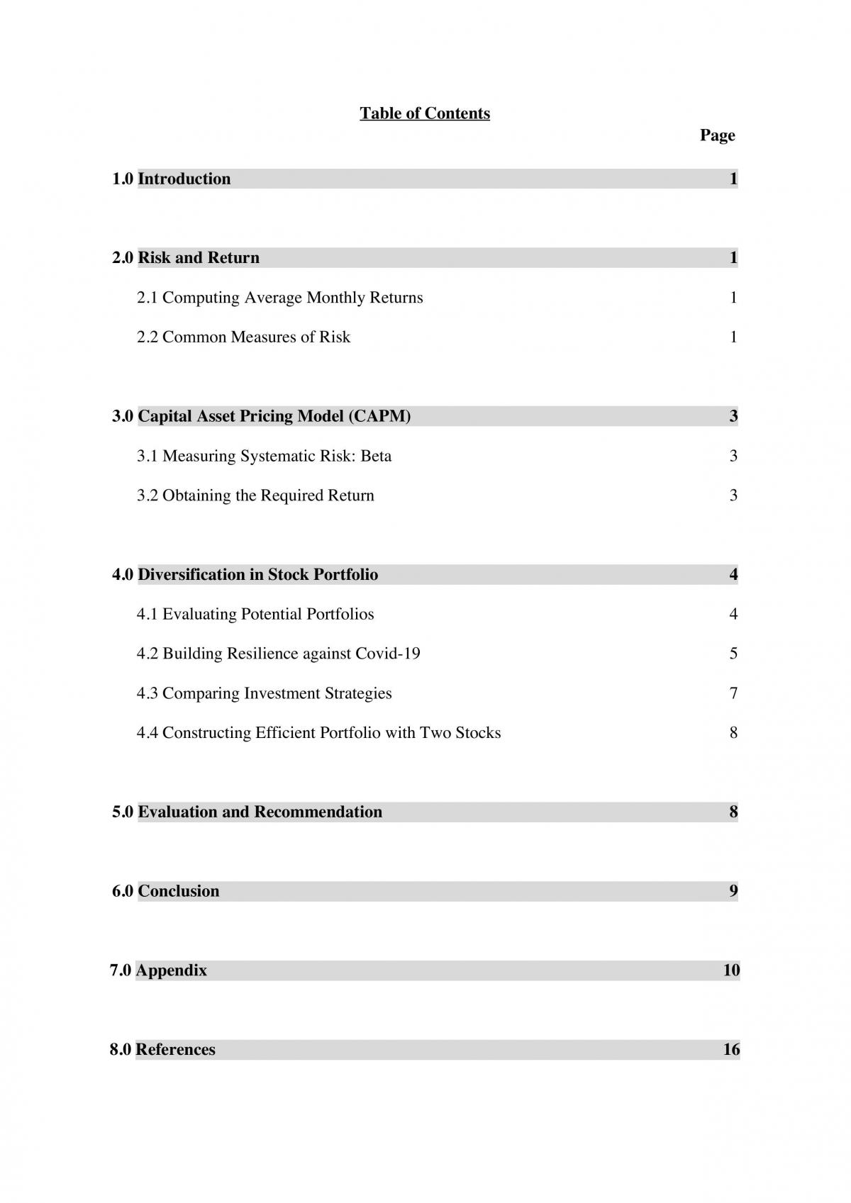 Finance Assignment  - Page 1