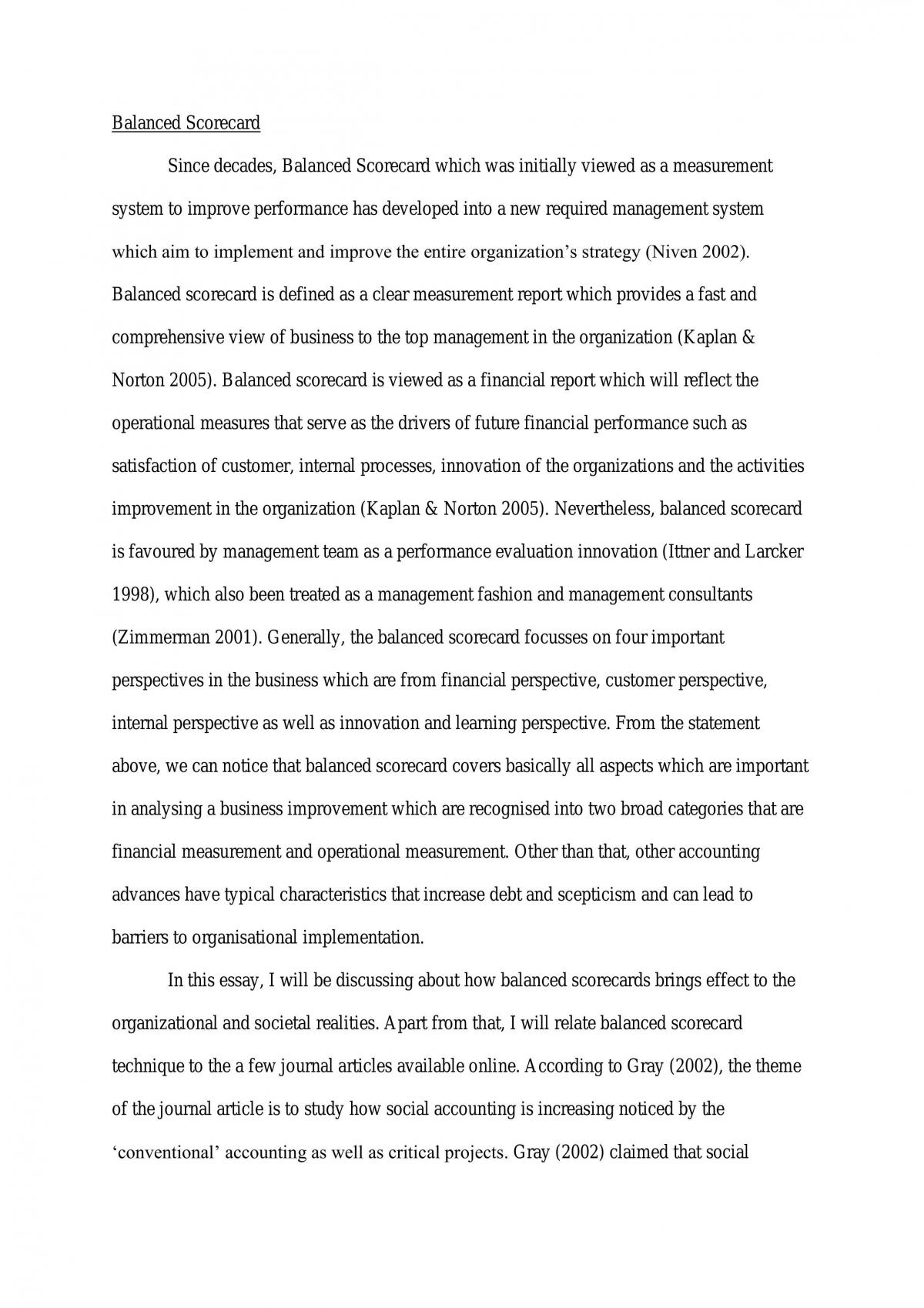 Balanced Scorecard - Page 1