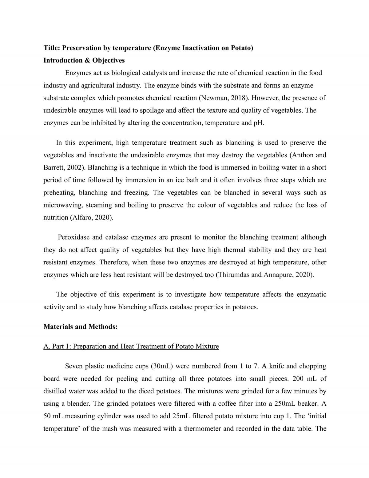Preservation by temperature - Page 1