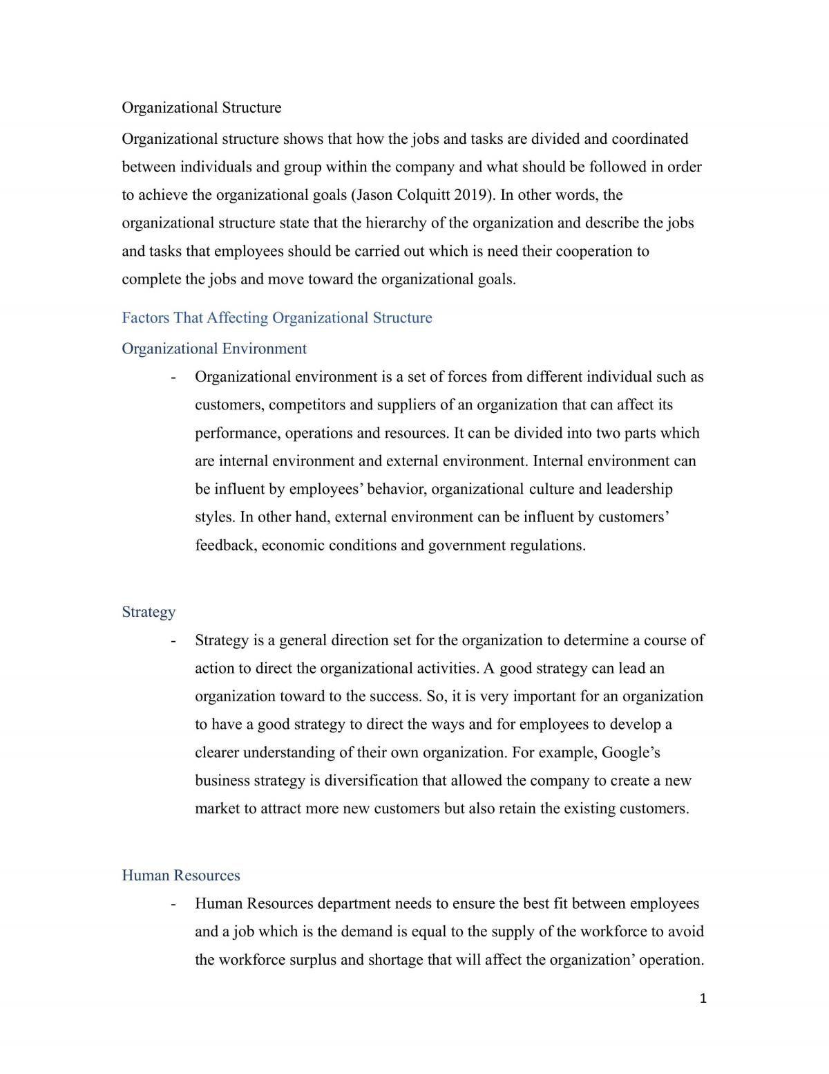 Organizational Structure - Page 1