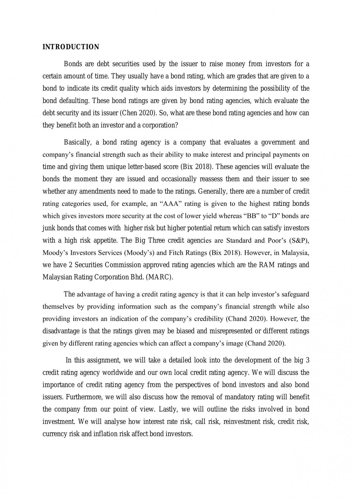 Project Discussing Bond Rating - Page 1