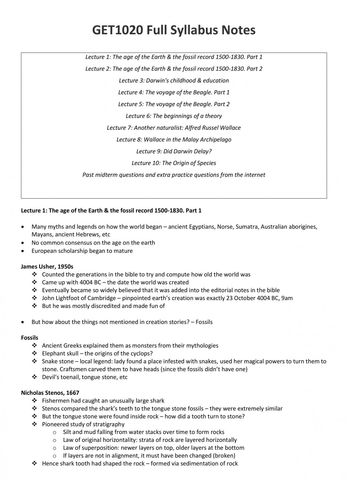 GET1020 Full Syllabus Notes (all lectures) - Page 1